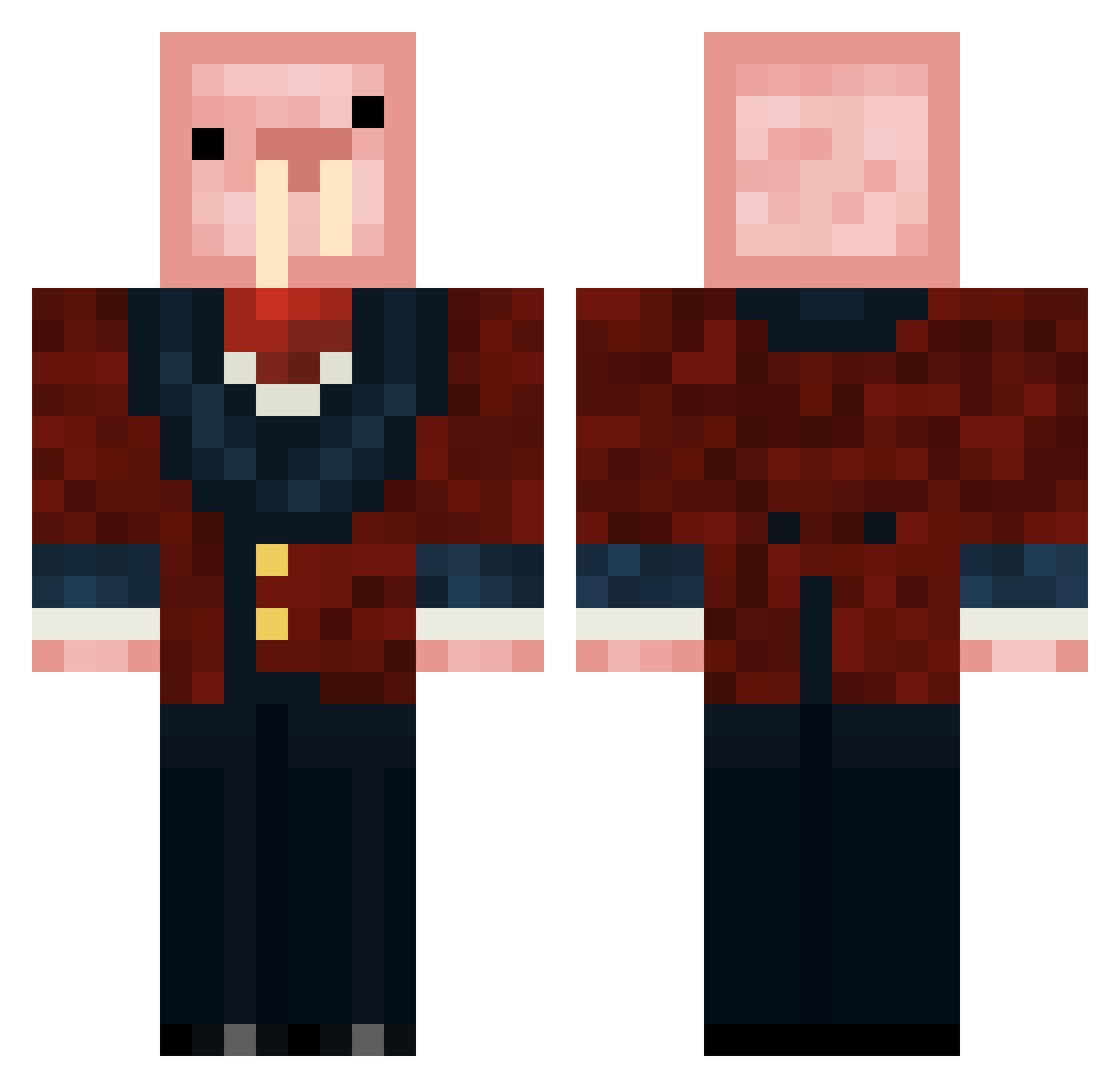 MrAikenBacon Minecraft skin, front and back view