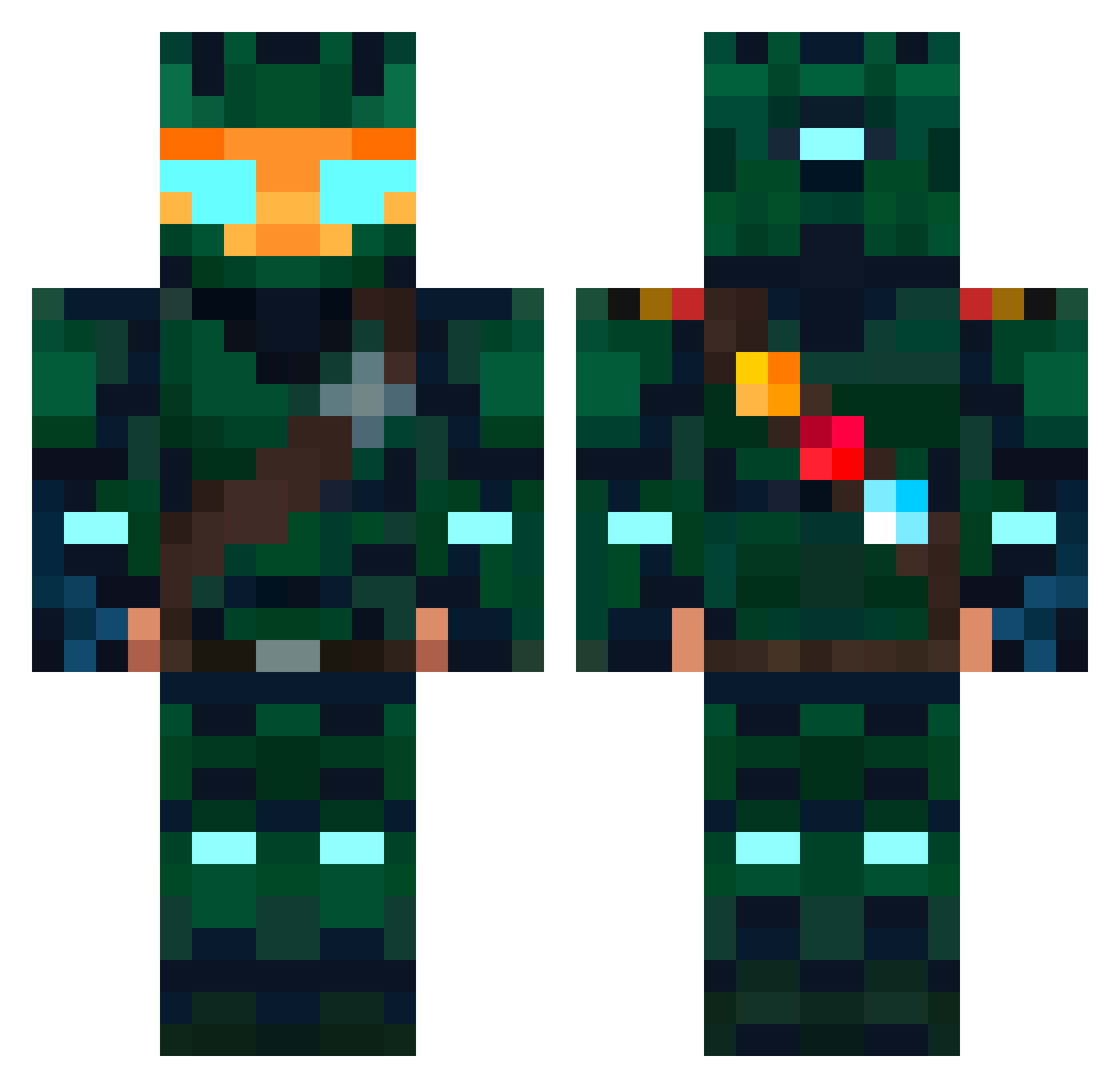 shiyanu Minecraft skin, front and back view