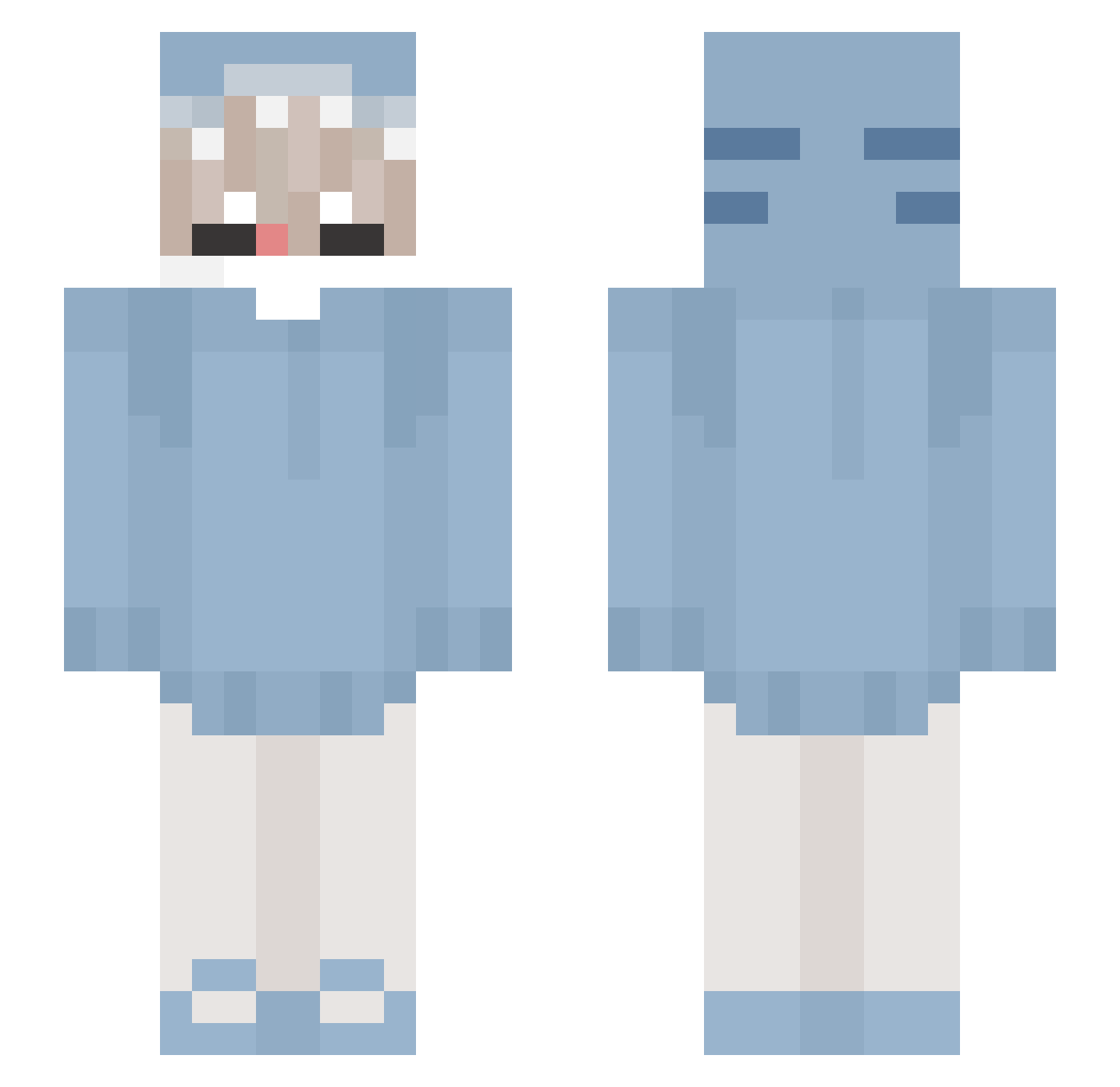 qMocha Minecraft skin, front and back view