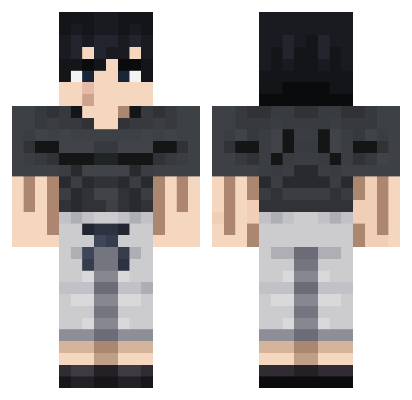 Buddhx Minecraft skin, front and back view