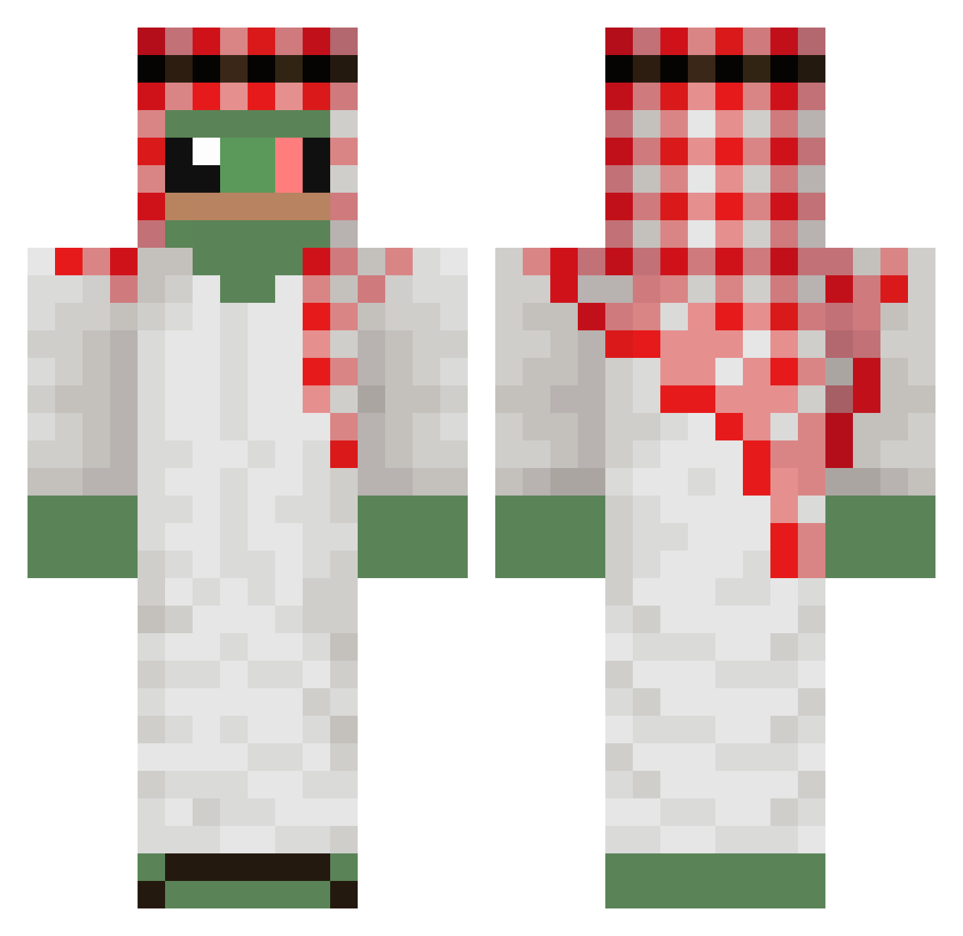 Sm0ge Minecraft skin, front and back view