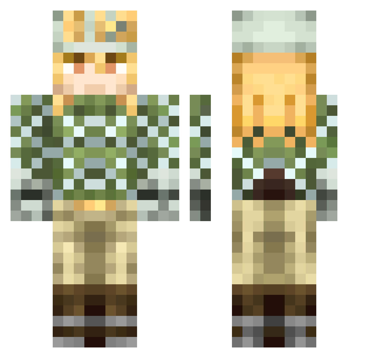 MalazM Minecraft skin, front and back view