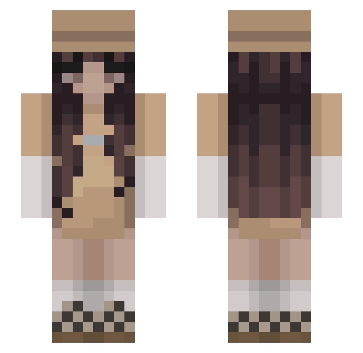 xMollyrose Minecraft skin, front and back view