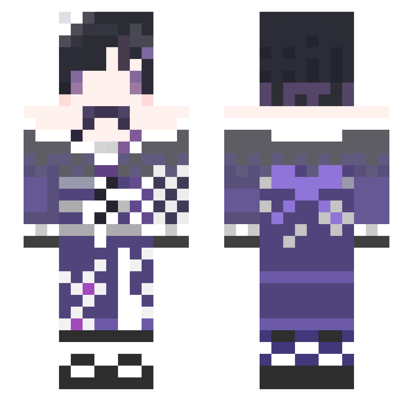x_1qzek Minecraft skin, front and back view