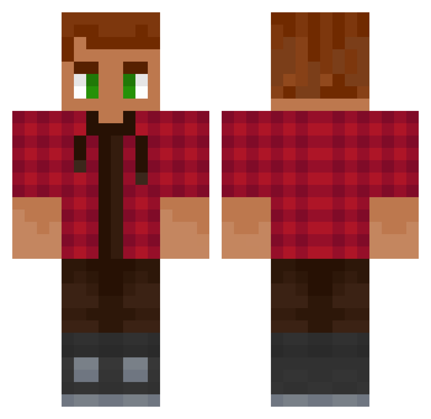 CKIS2007 Minecraft skin, front and back view
