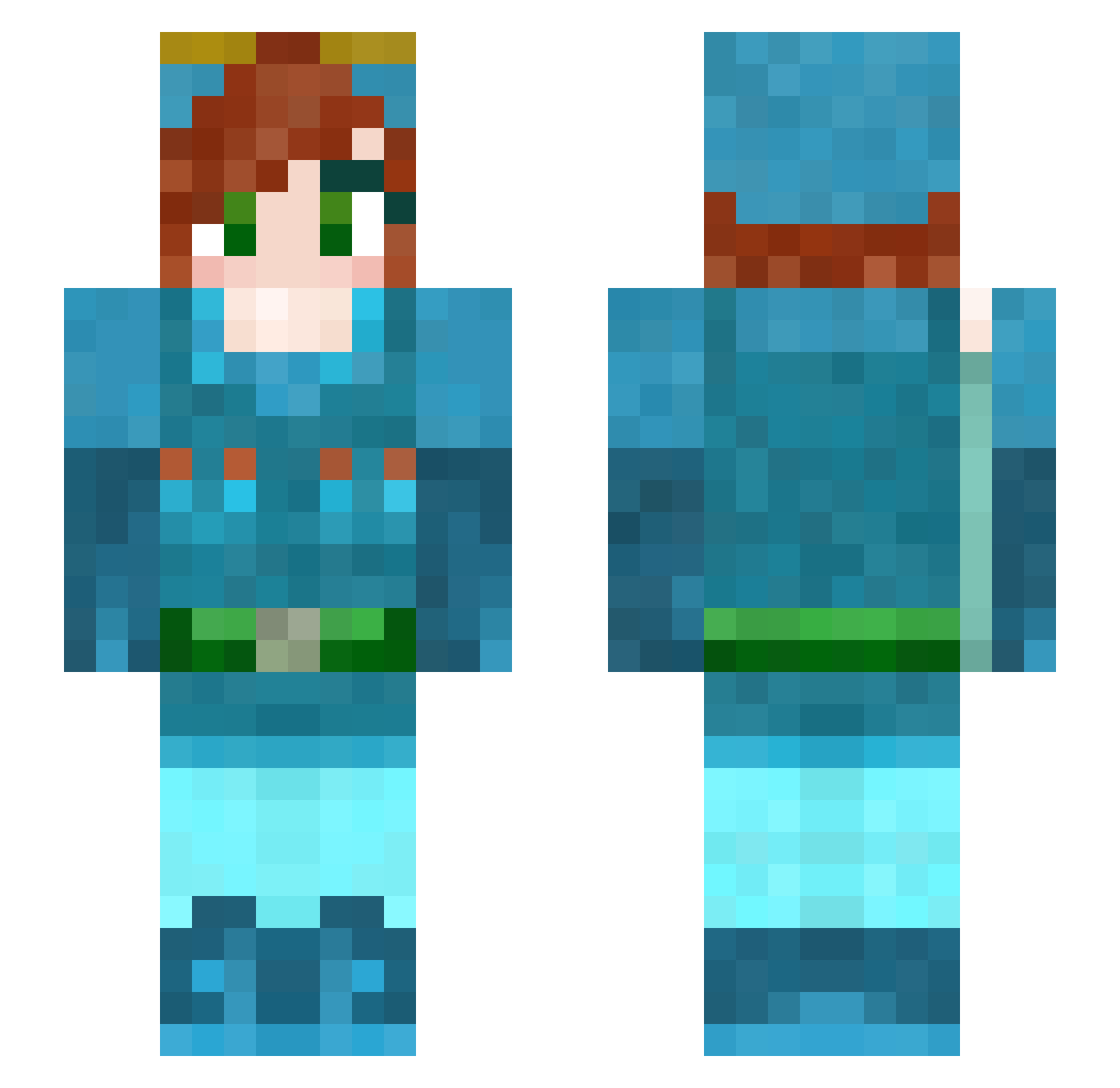 yogilas Minecraft skin, front and back view
