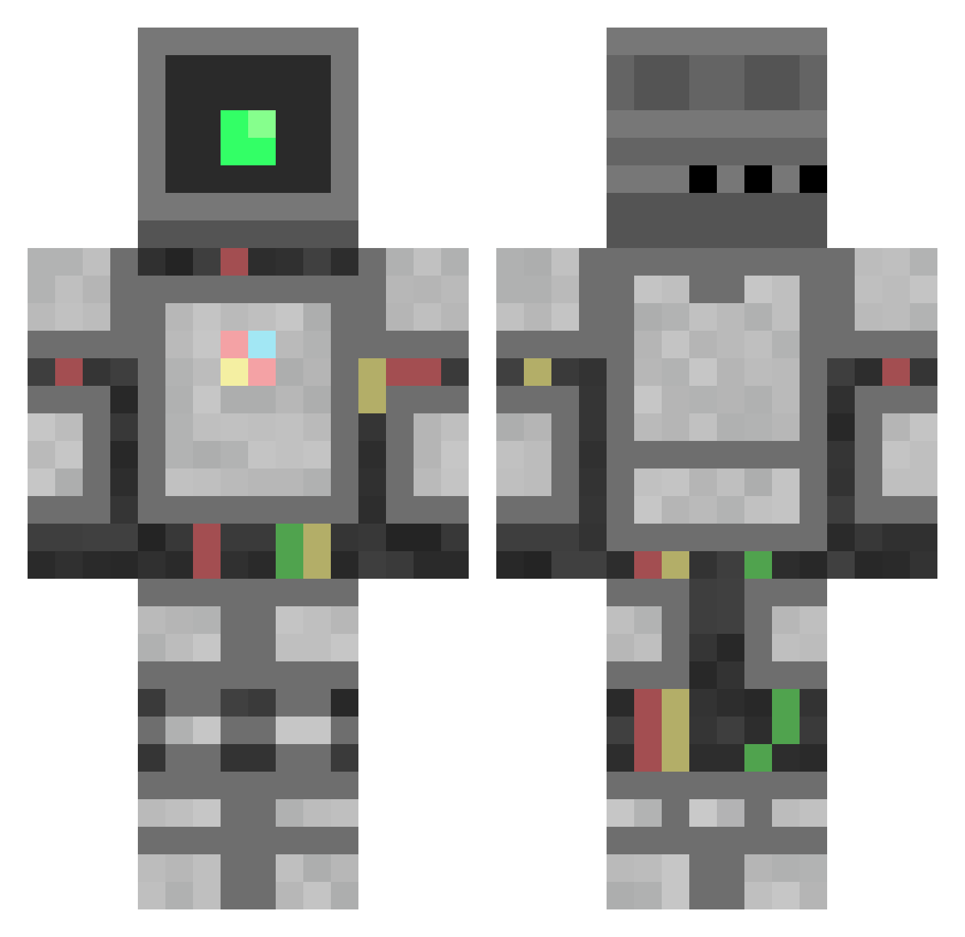 mumie_fjaes Minecraft skin, front and back view