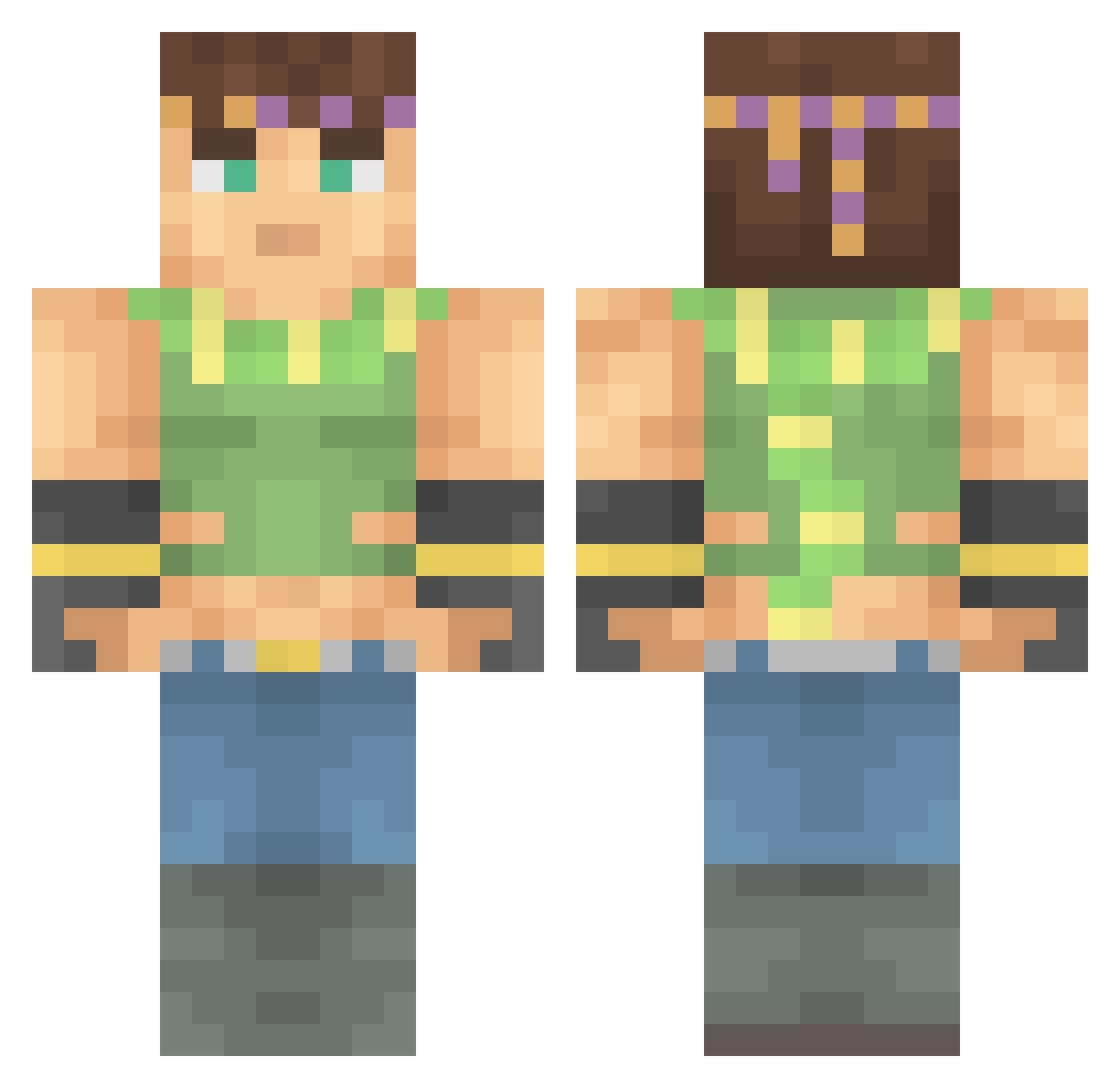 Lumb1s Minecraft skin, front and back view
