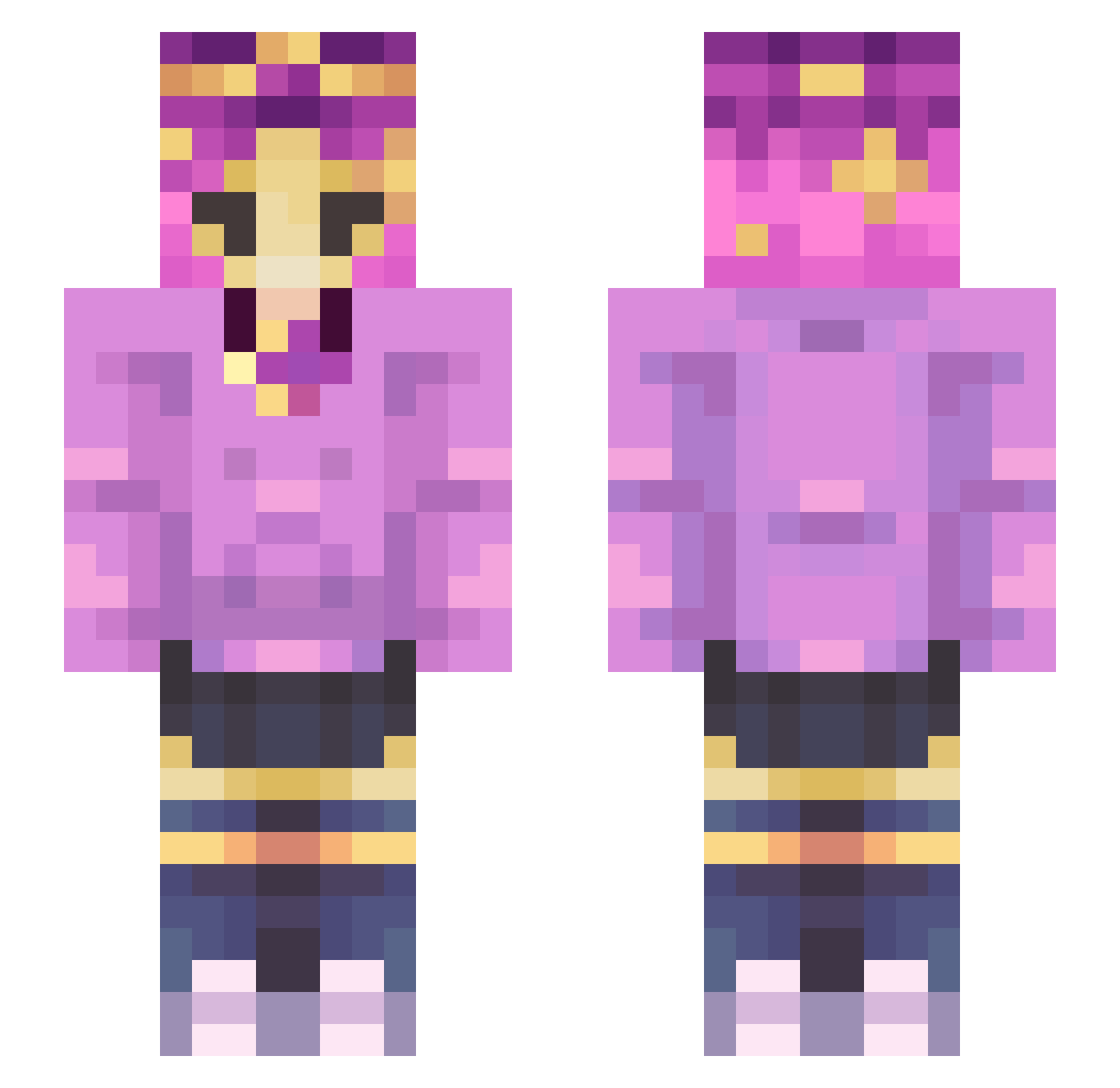 st8rry1 Minecraft skin, front and back view