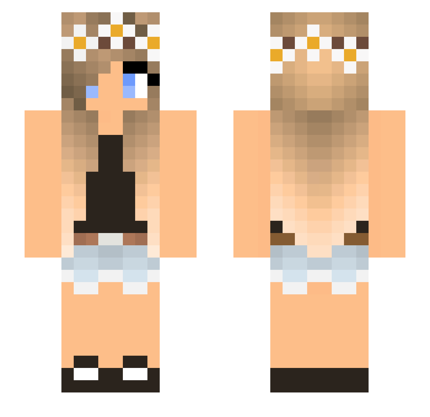Ashla Minecraft skin, front and back view