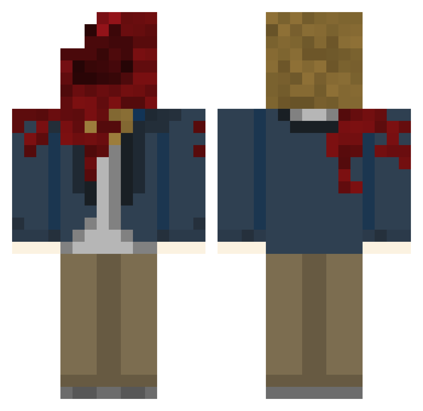 FunnyBratXD Minecraft skin, front and back view