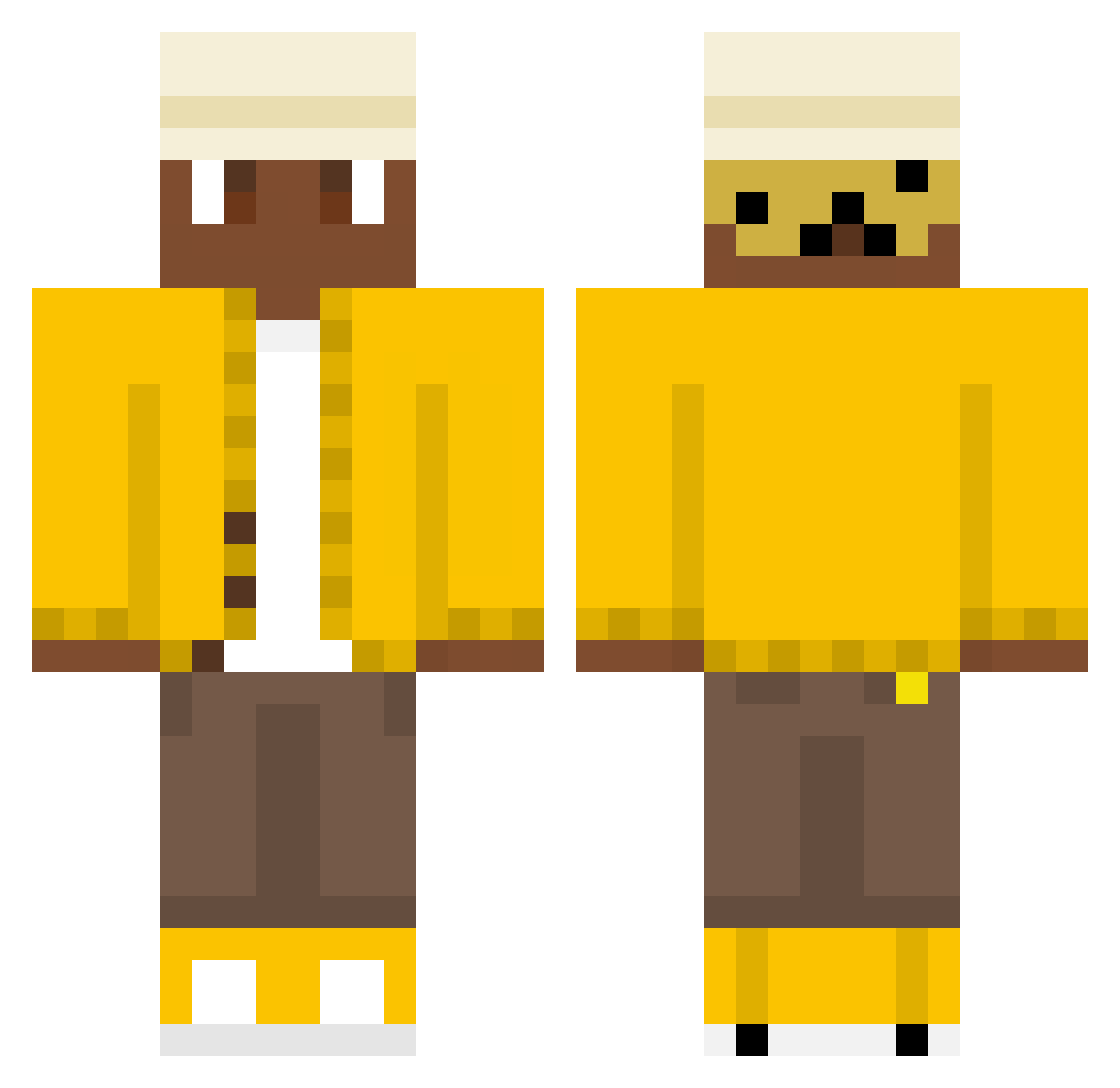 DeadDawg Minecraft skin, front and back view