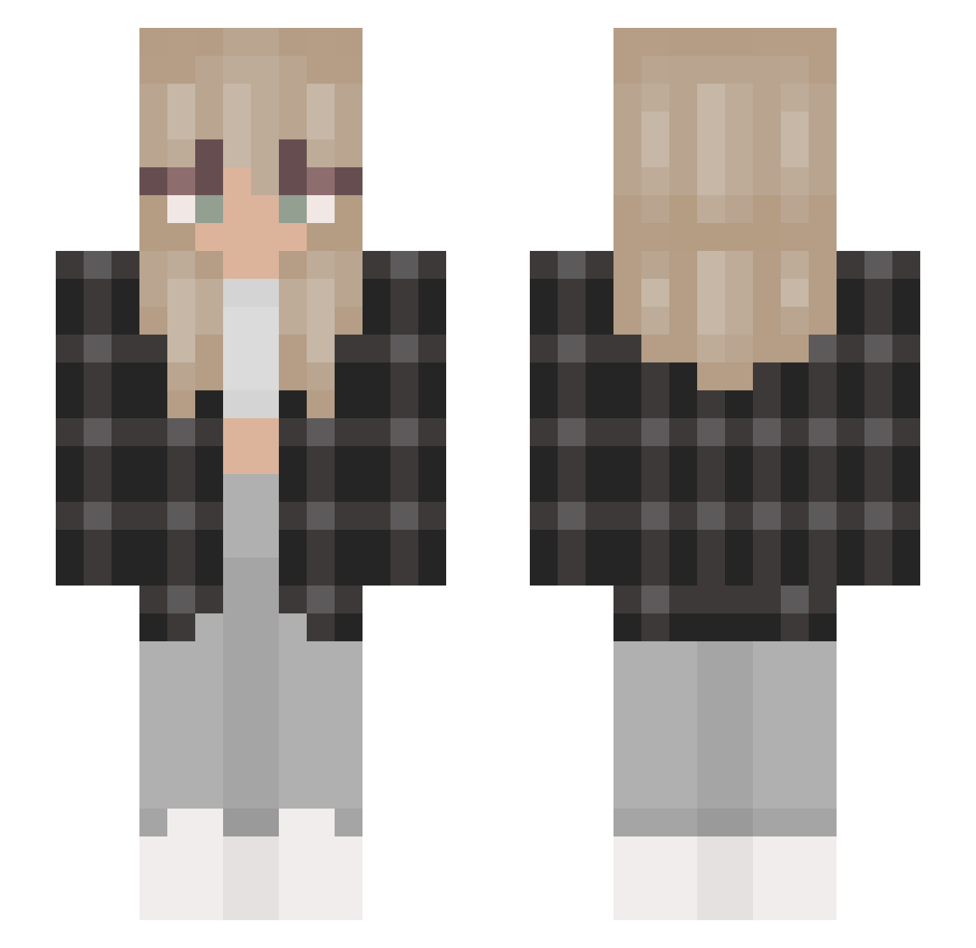 UniKitCat Minecraft skin, front and back view