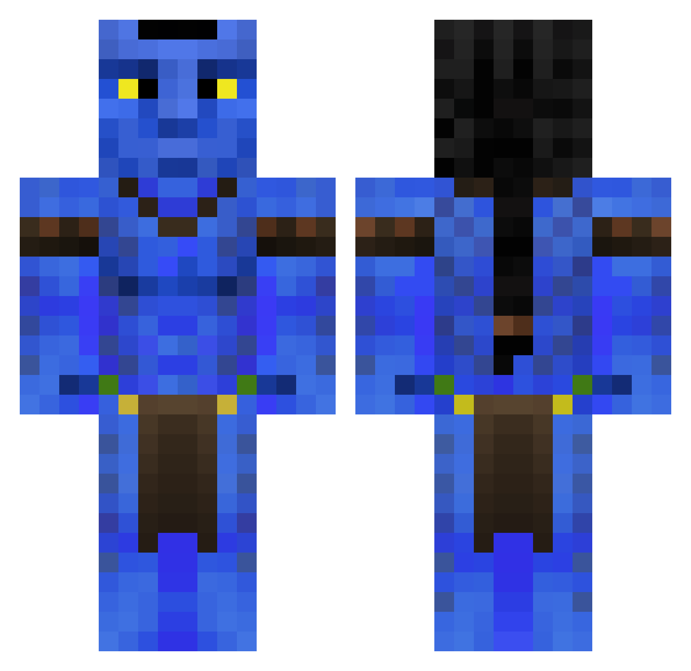 YanisF Minecraft skin, front and back view