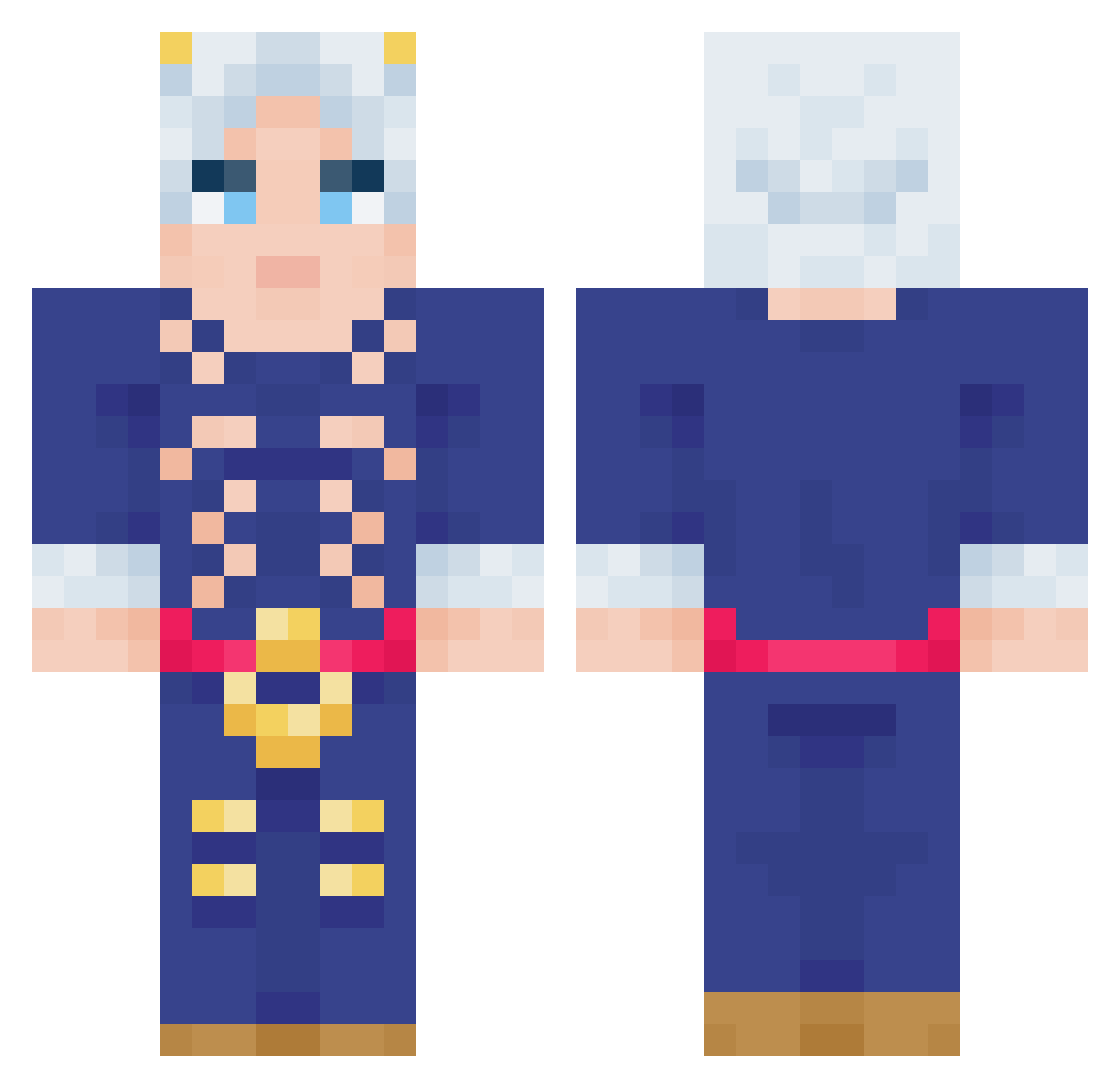 Rebelfinn382jr Minecraft skin, front and back view