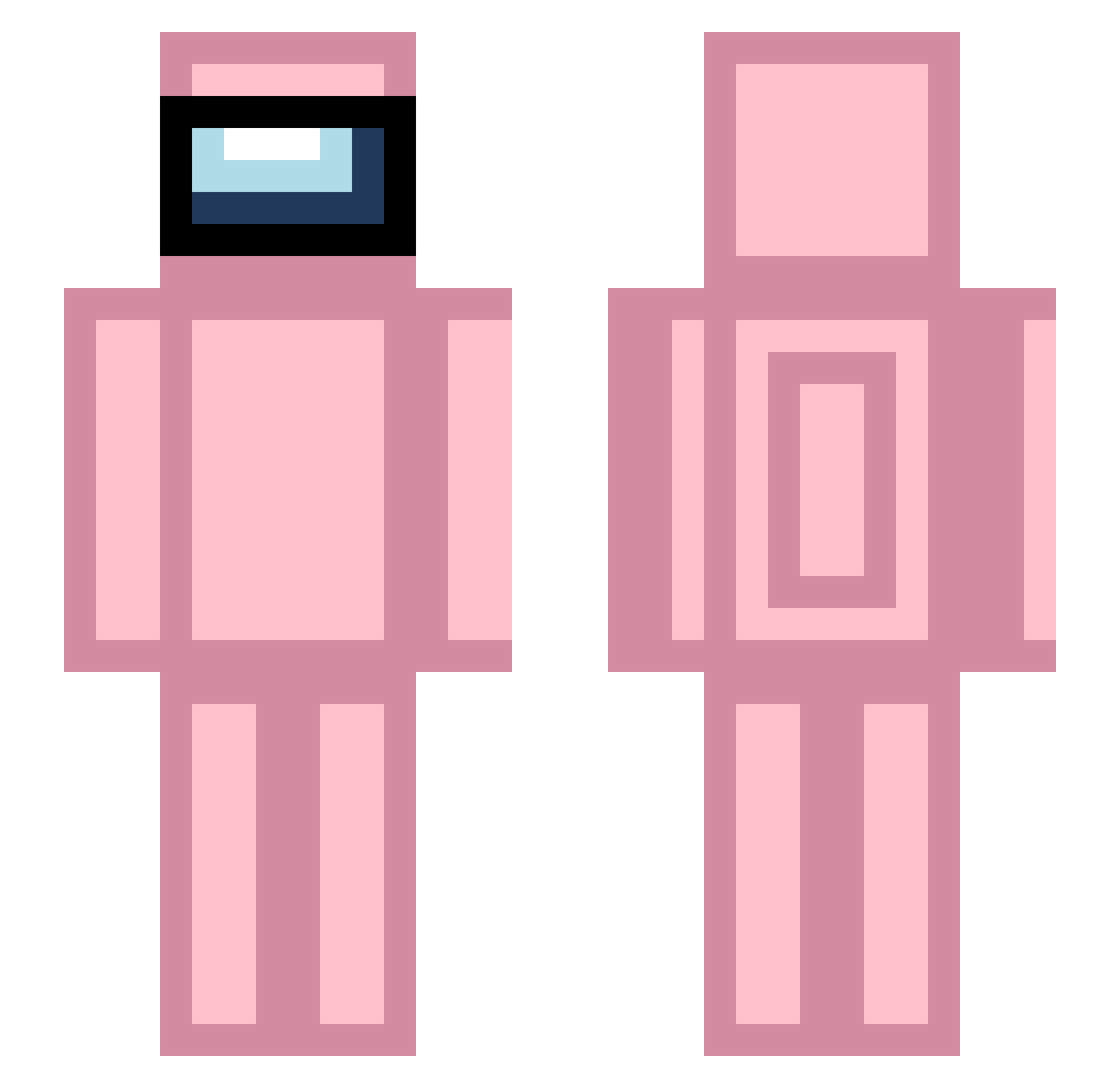 ScoodleN Minecraft skin, front and back view