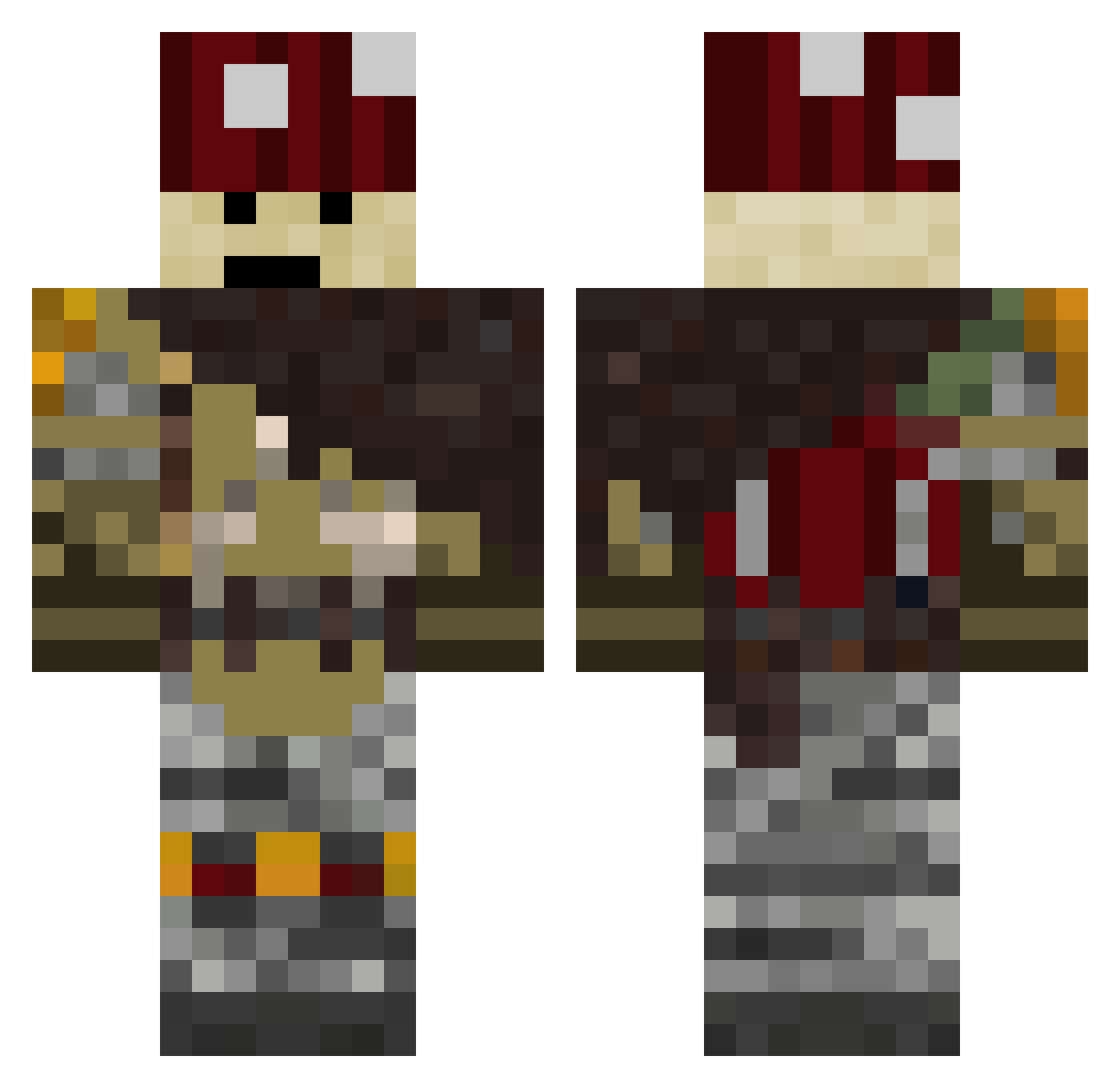 amihy Minecraft skin, front and back view