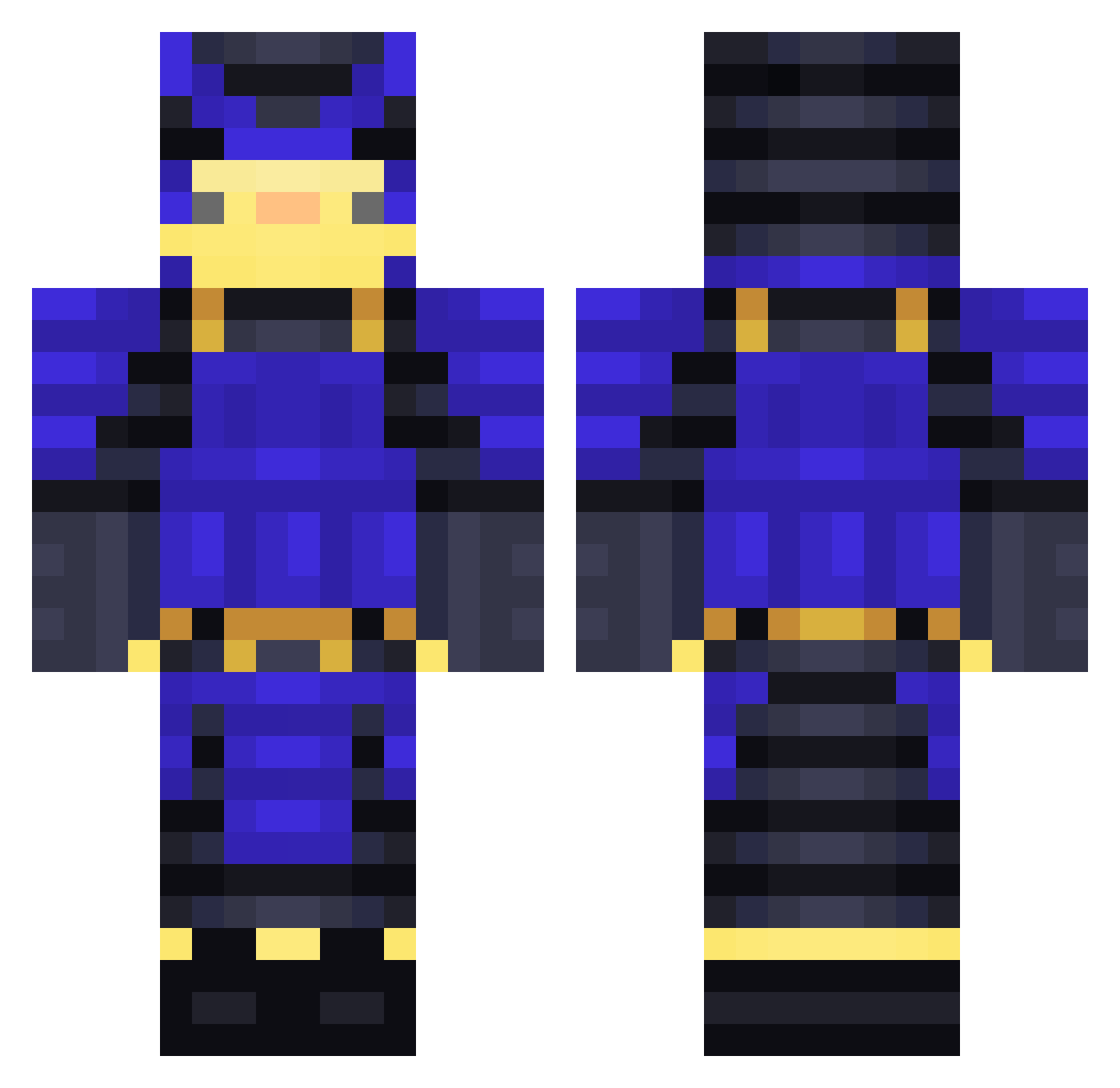 The_BadSimo Minecraft skin, front and back view
