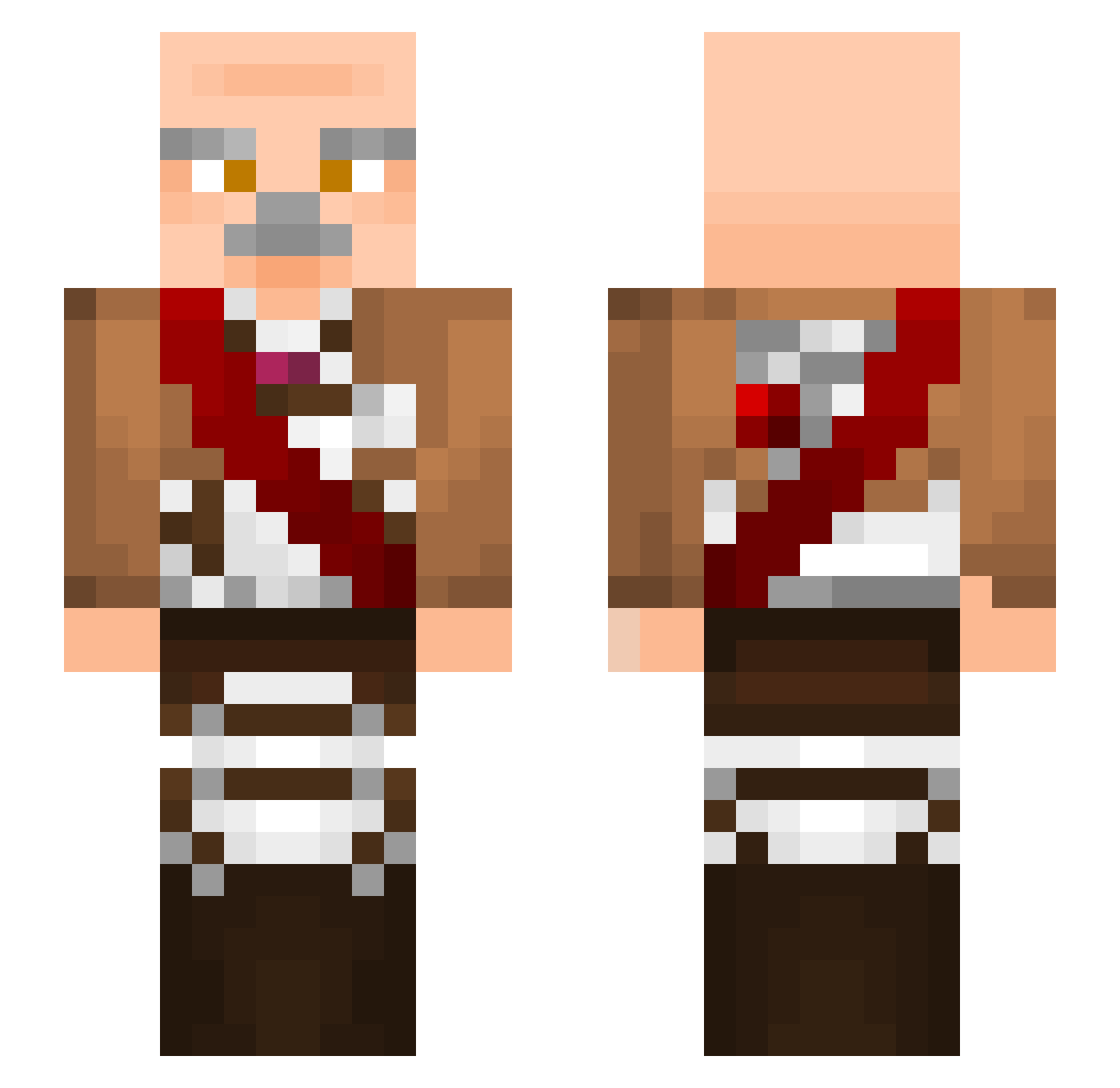 MAJOR02 Minecraft skin, front and back view