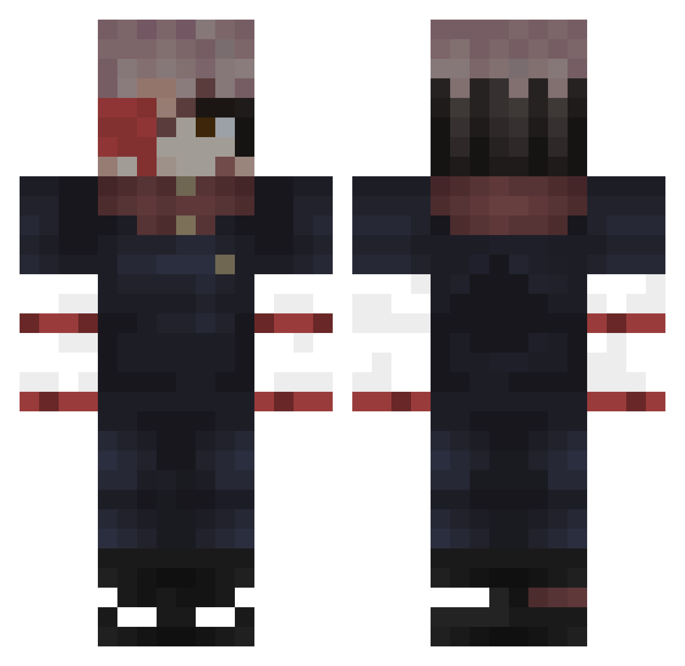 Guestbelike Minecraft skin, front and back view