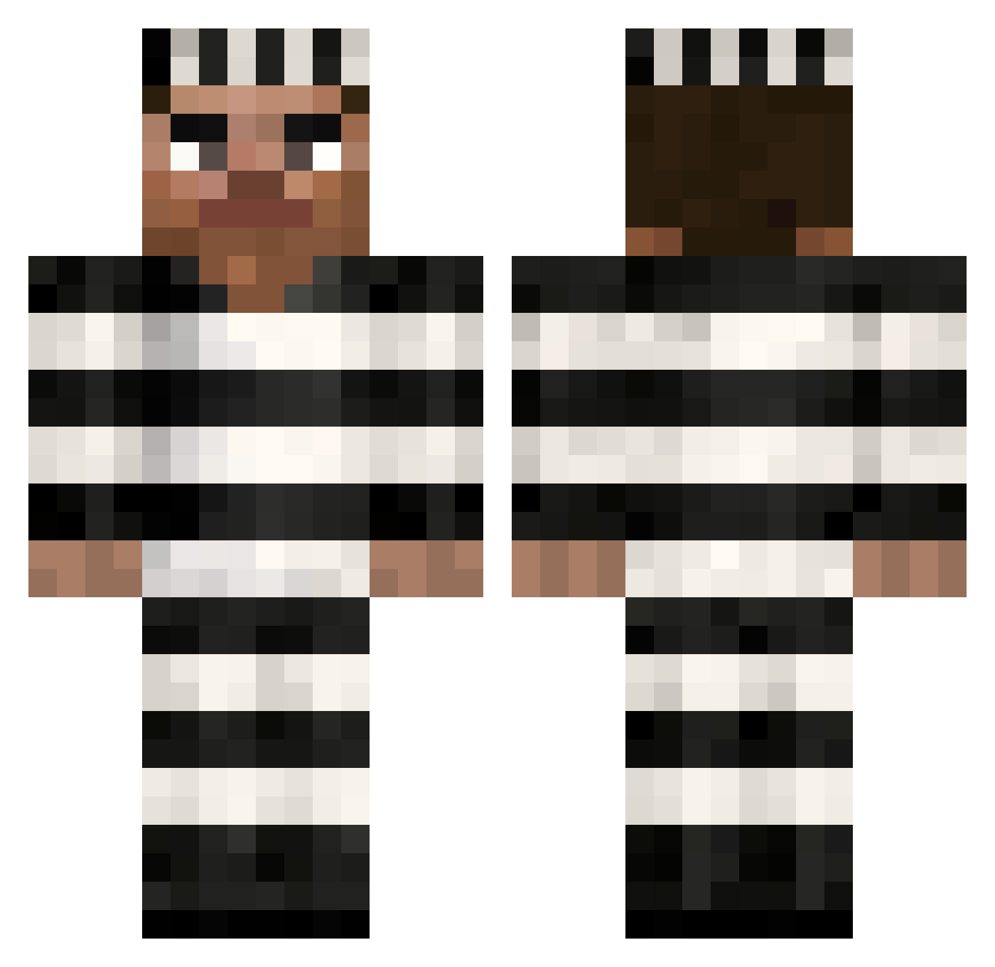 XylansLoverZiye Minecraft skin, front and back view