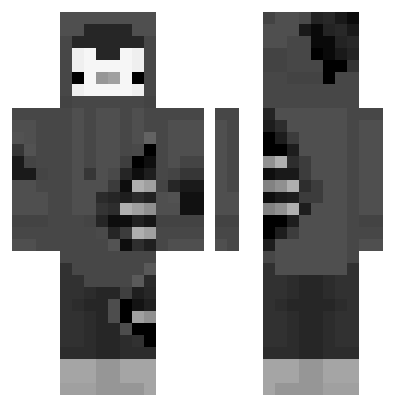 Deadly_Levi Minecraft skin, front and back view