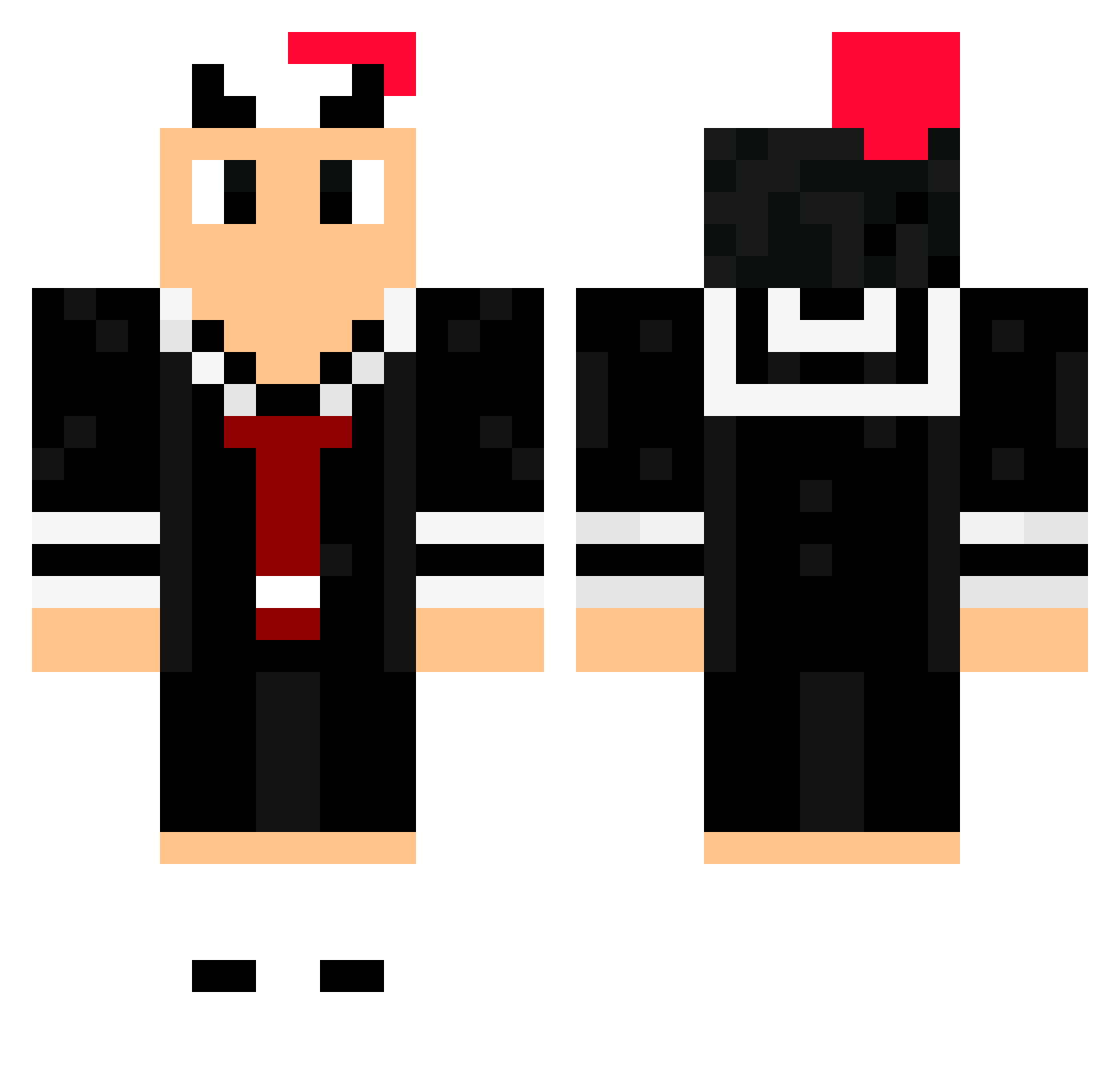 Reno_Oficial Minecraft skin, front and back view