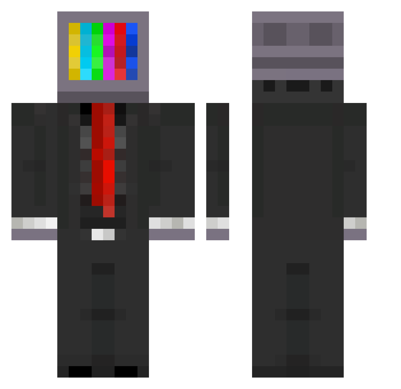 Mamamame Minecraft skin, front and back view