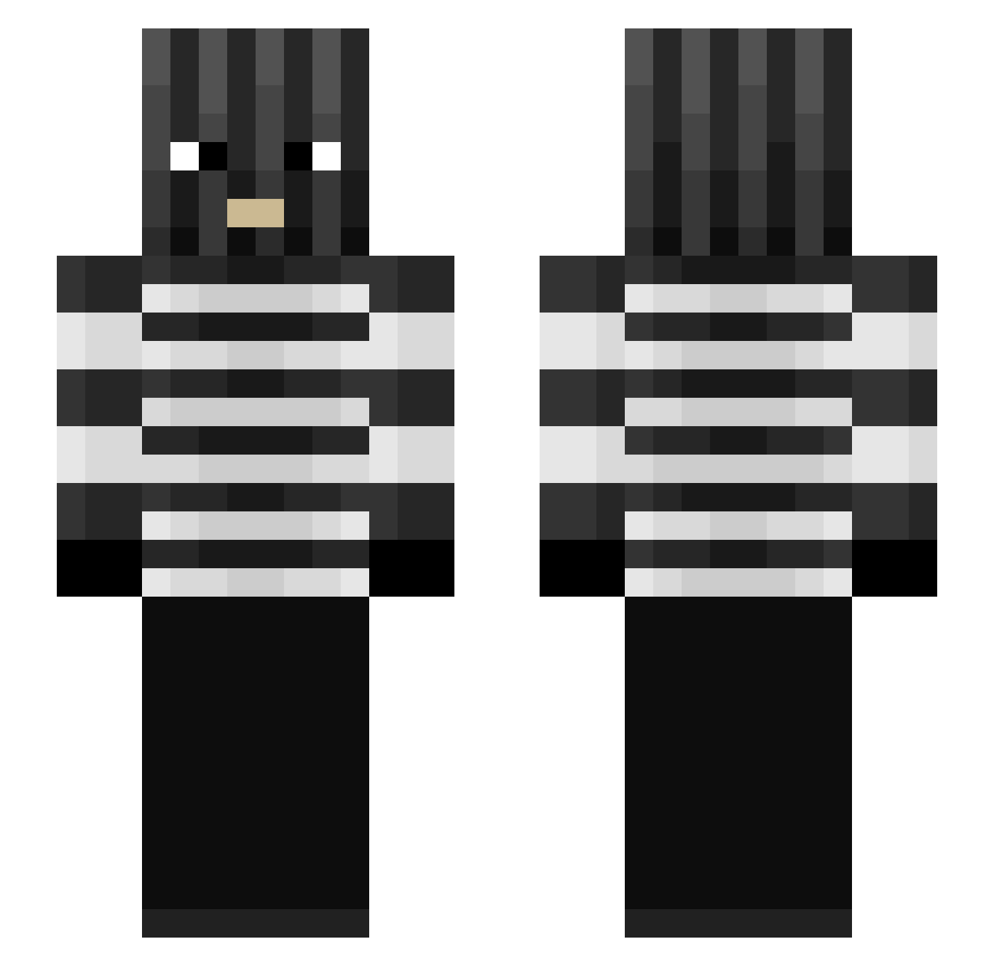 Spukhetti Minecraft skin, front and back view