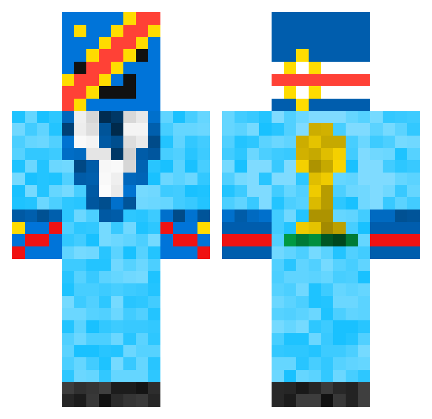Demonnjulian Minecraft skin, front and back view