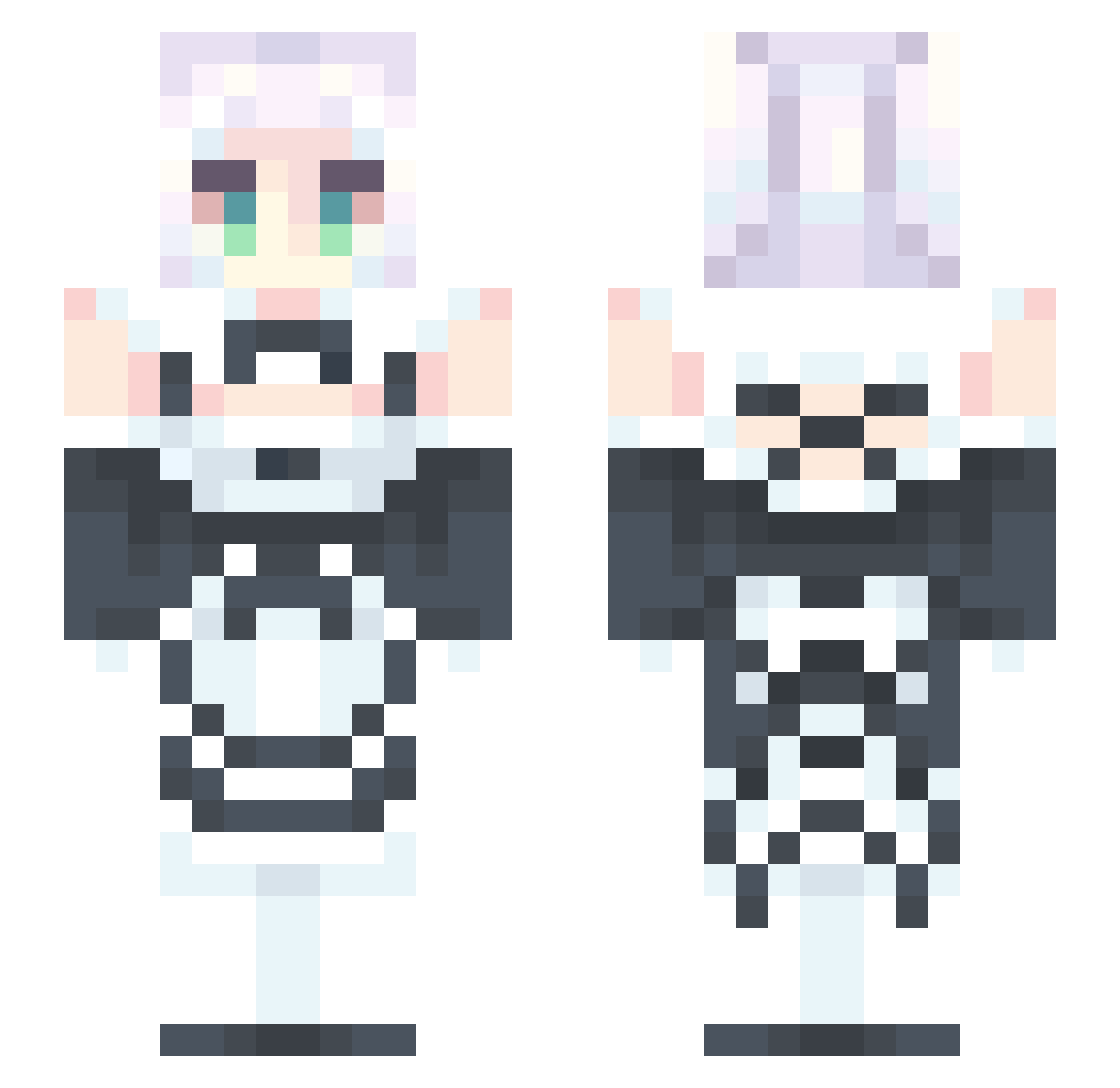toniolrt Minecraft skin, front and back view
