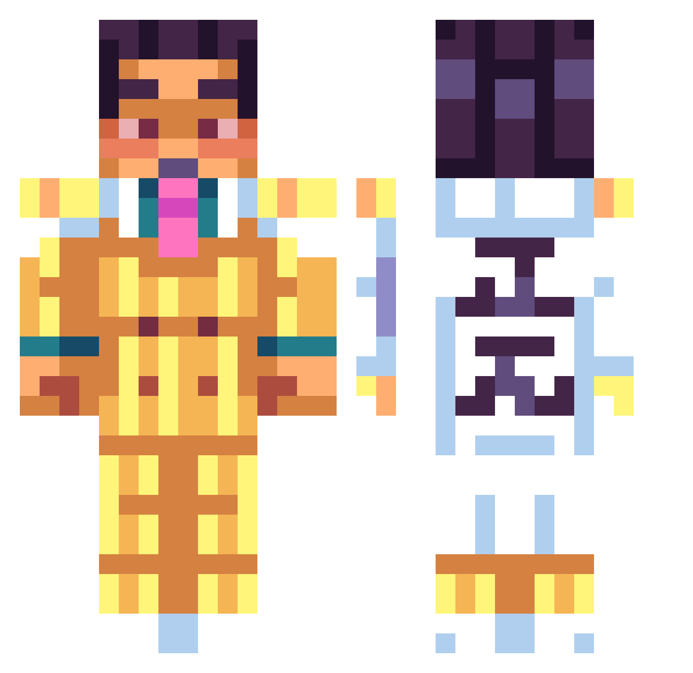 WindexWiper Minecraft skin, front and back view