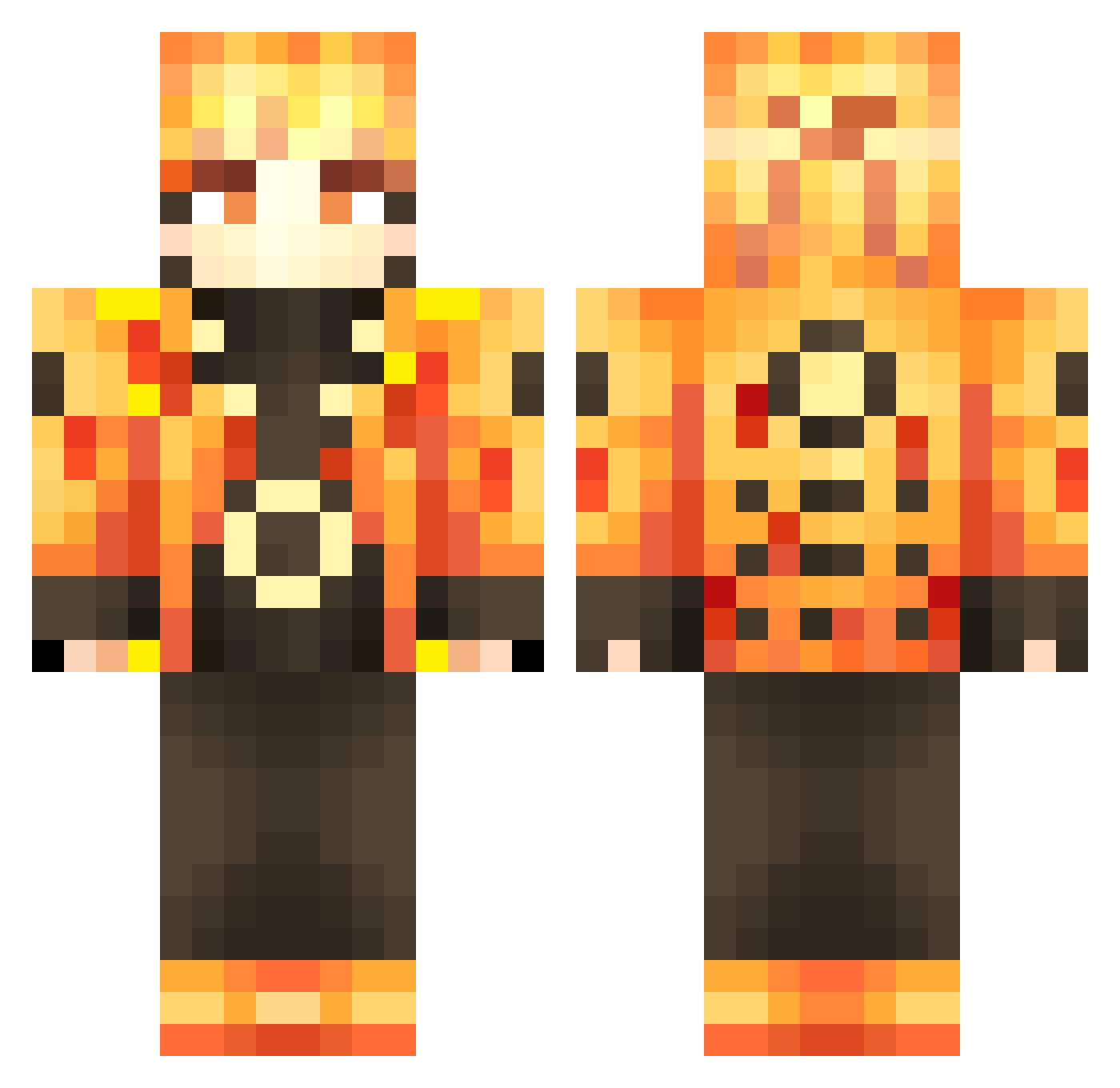 Xi_ya_ Minecraft skin, front and back view