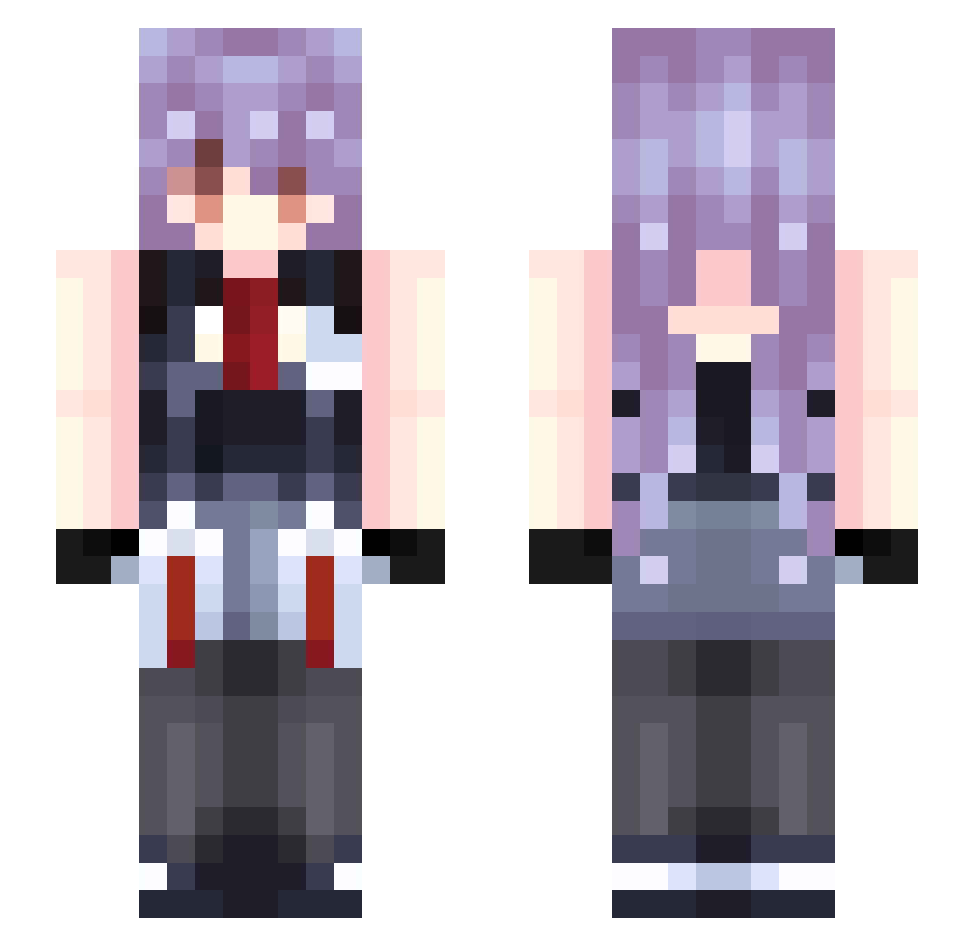 Baeoff Minecraft skin, front and back view