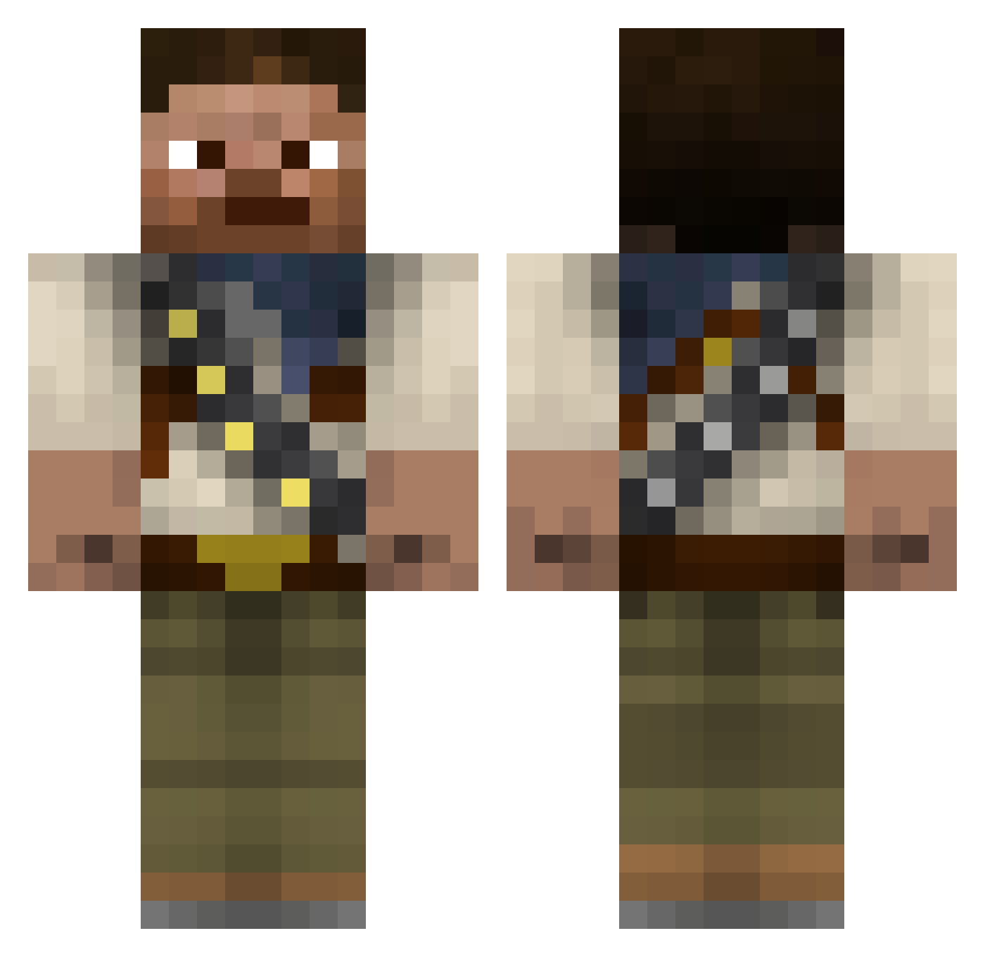 Robbe_Dobbe Minecraft skin, front and back view