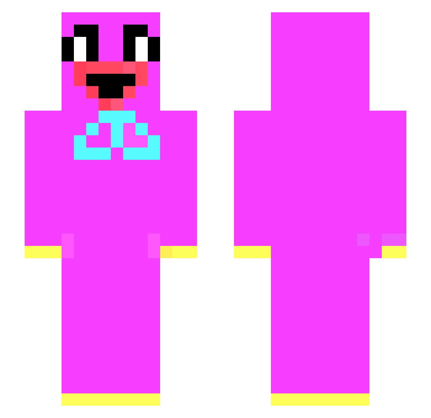 PuzzinBoots Minecraft skin, front and back view
