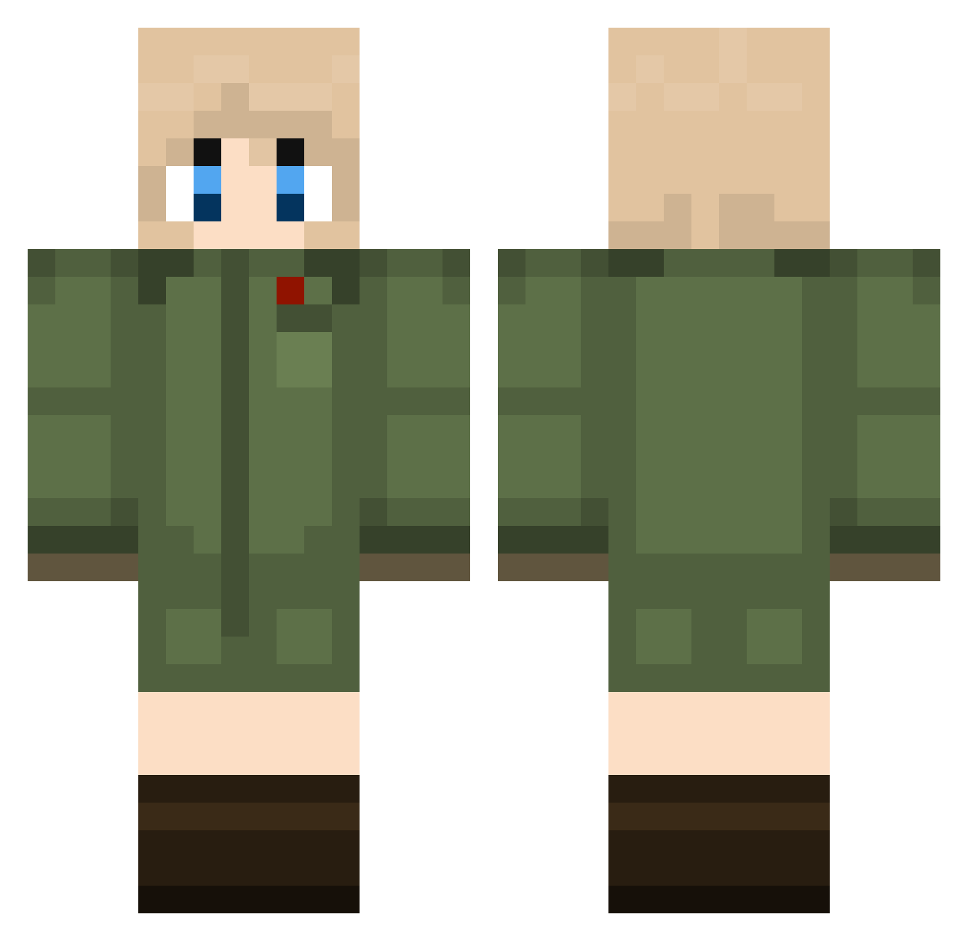 J1nnsei Minecraft skin, front and back view