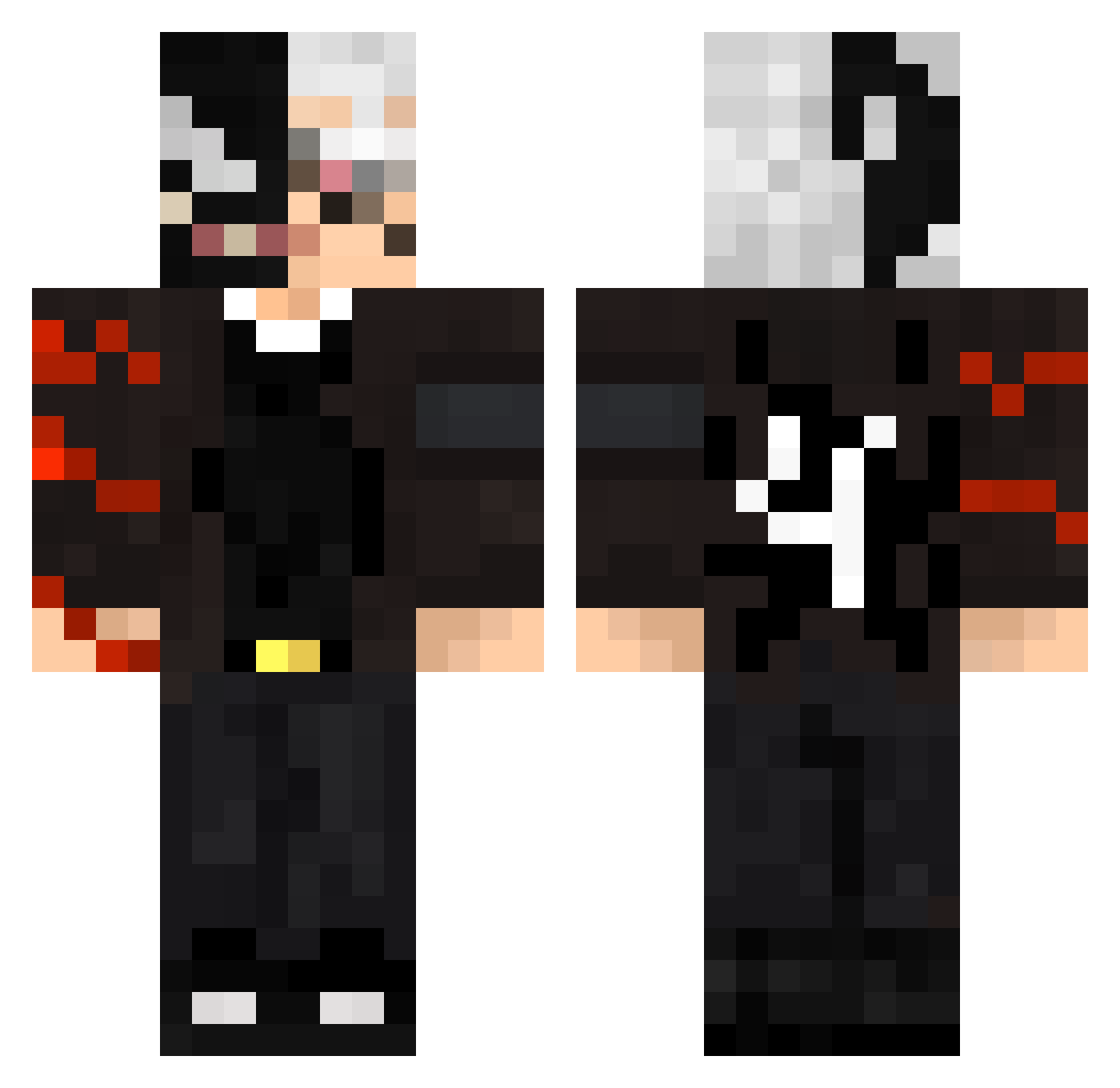 Adento Minecraft skin, front and back view