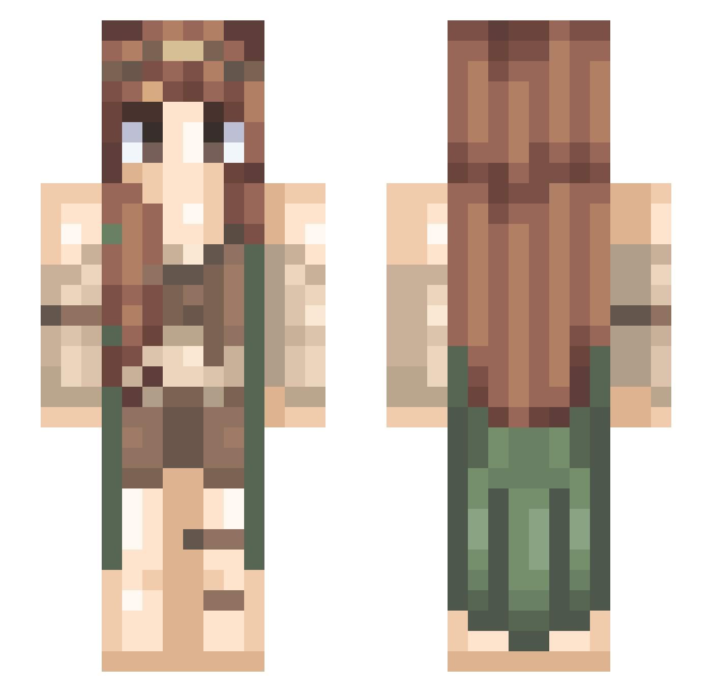 Giia Minecraft skin, front and back view