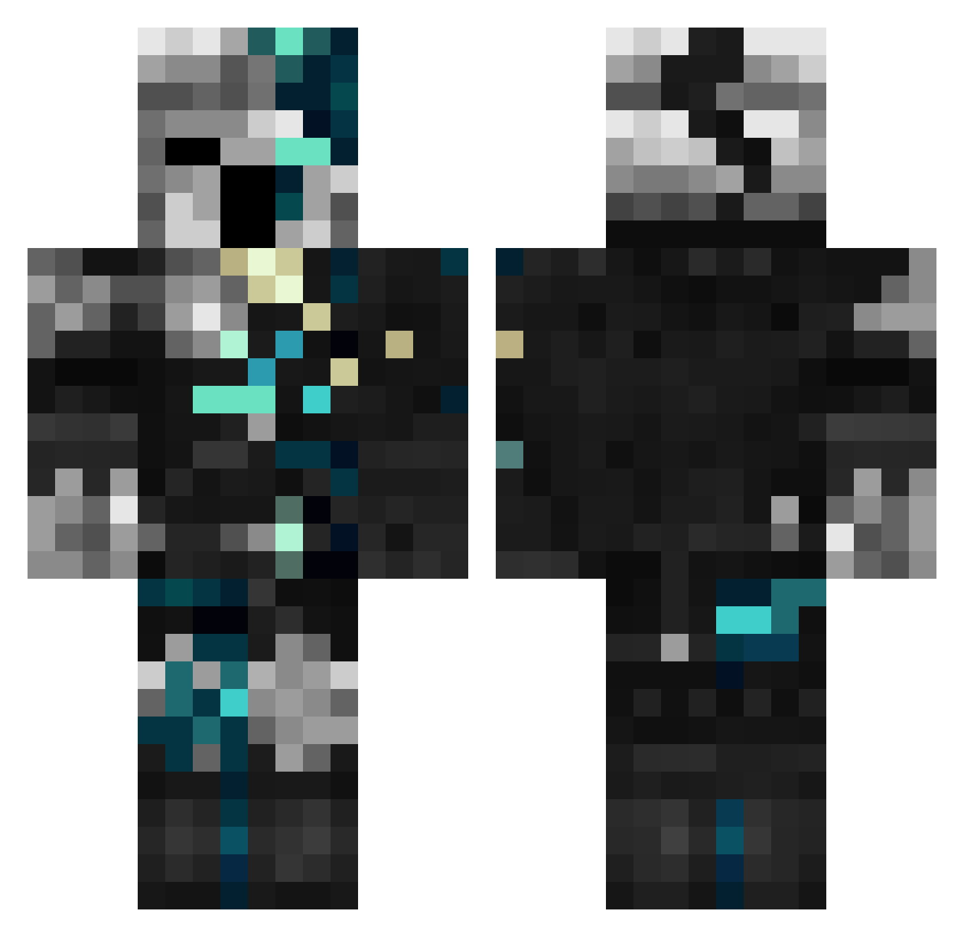 CRYP70 Minecraft skin, front and back view