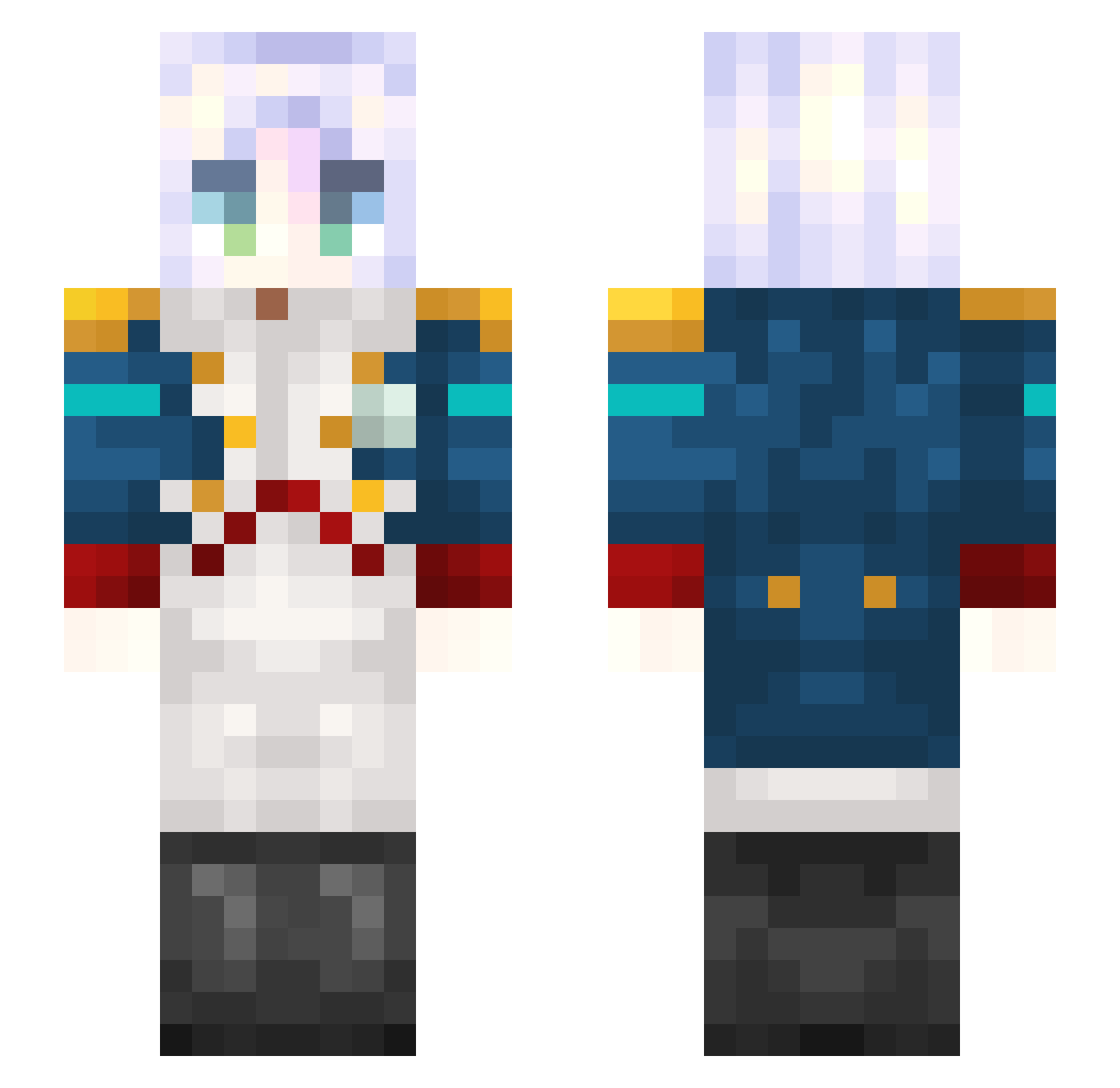 Vengcocq Minecraft skin, front and back view