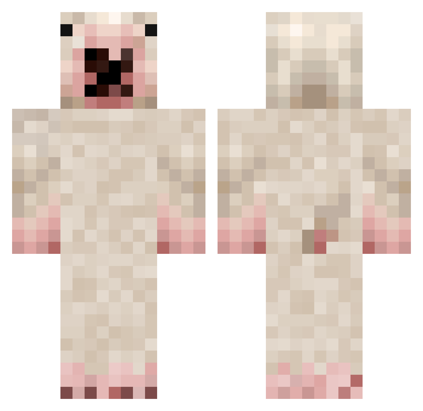 snailbux Minecraft skin, front and back view