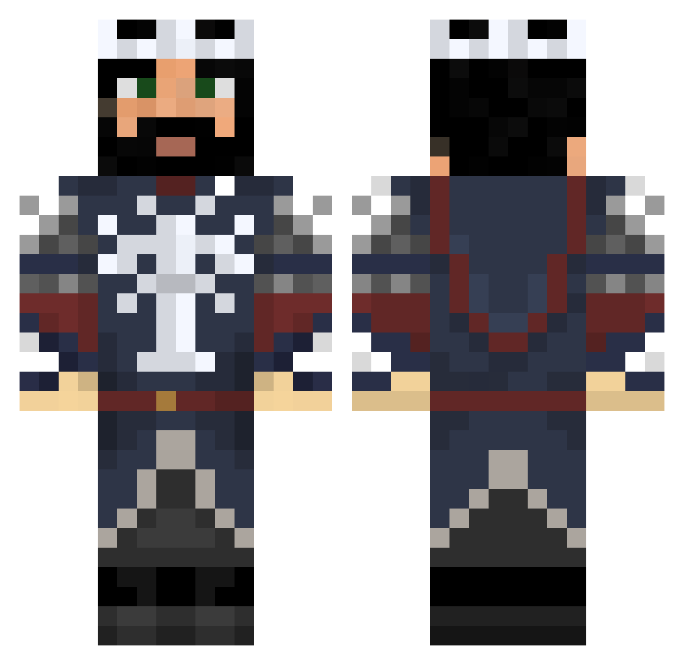 Basti_Gamer Minecraft skin, front and back view