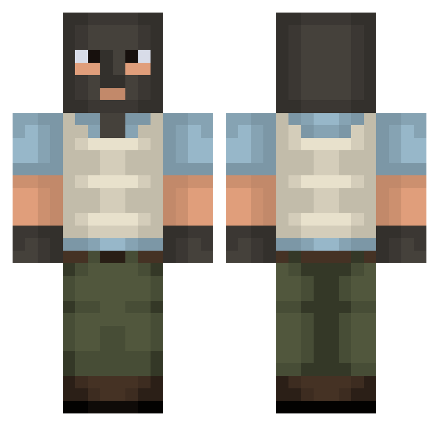 dumdumbumbum_ Minecraft skin, front and back view
