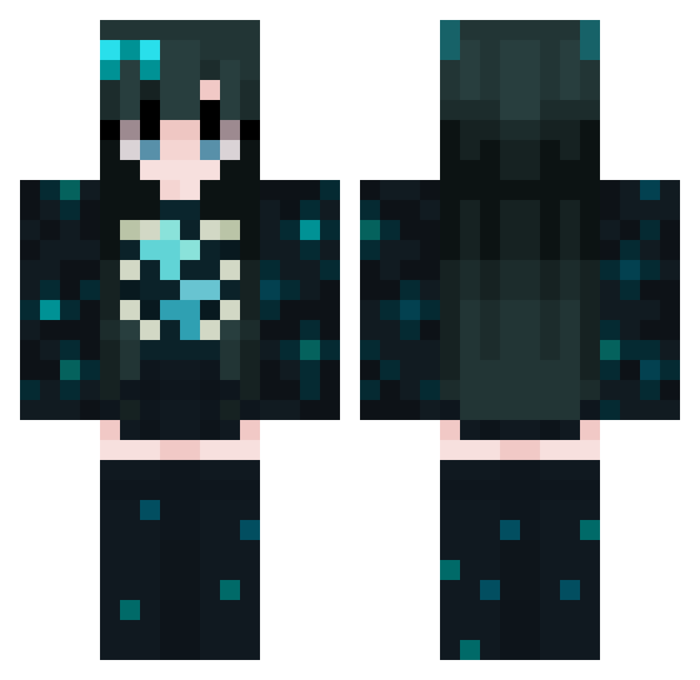 Pulsefire_Ecke Minecraft skin, front and back view