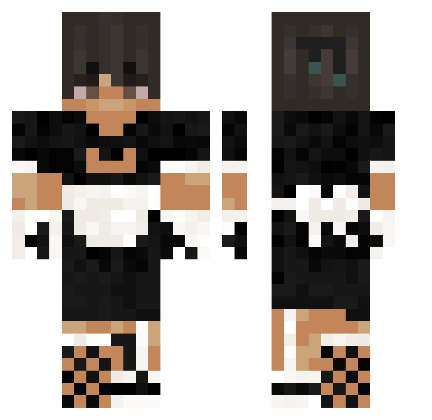C3ment Minecraft skin, front and back view