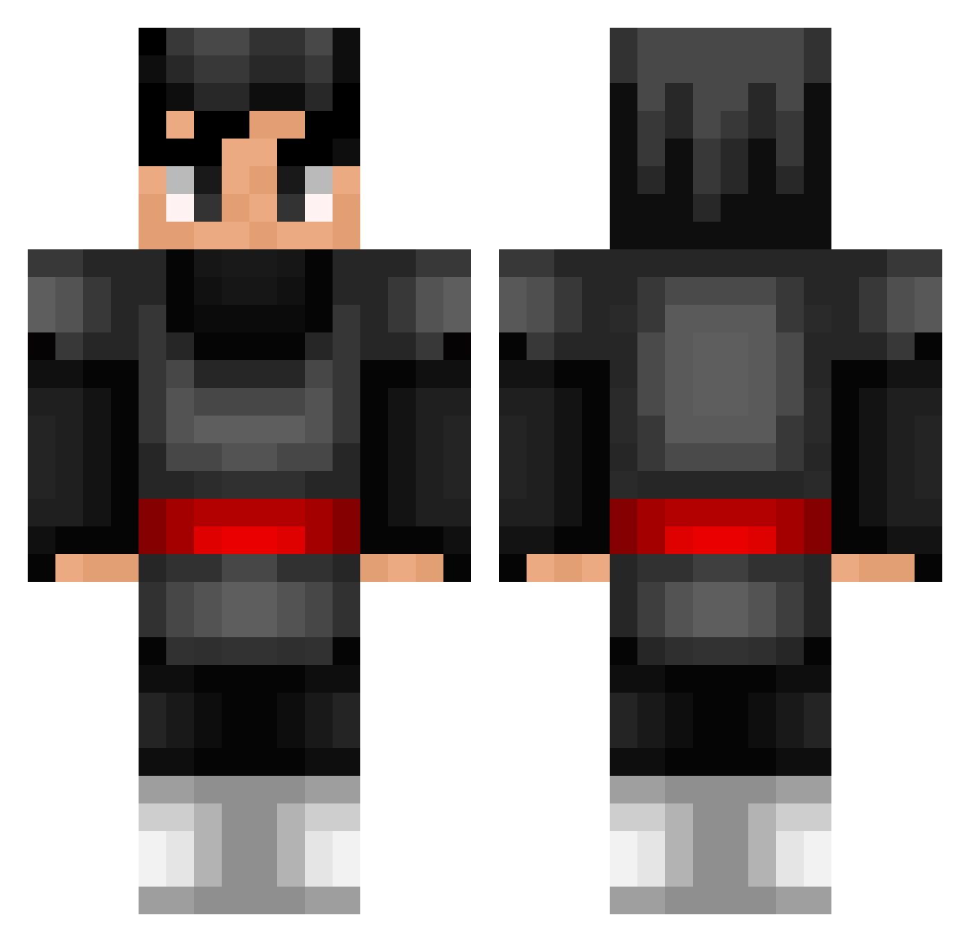 hweg Minecraft skin, front and back view