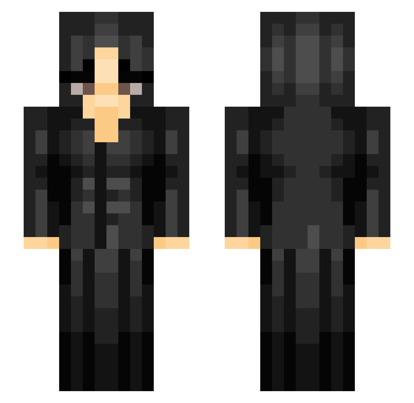 falsedad Minecraft skin, front and back view