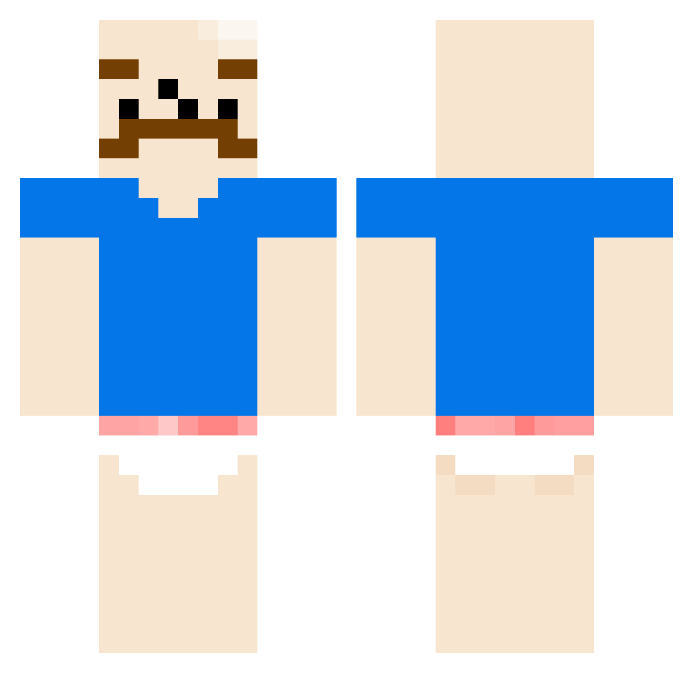 Kermite Minecraft skin, front and back view