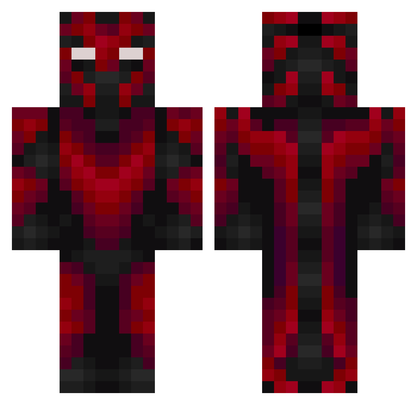 T3K1L4 Minecraft skin, front and back view